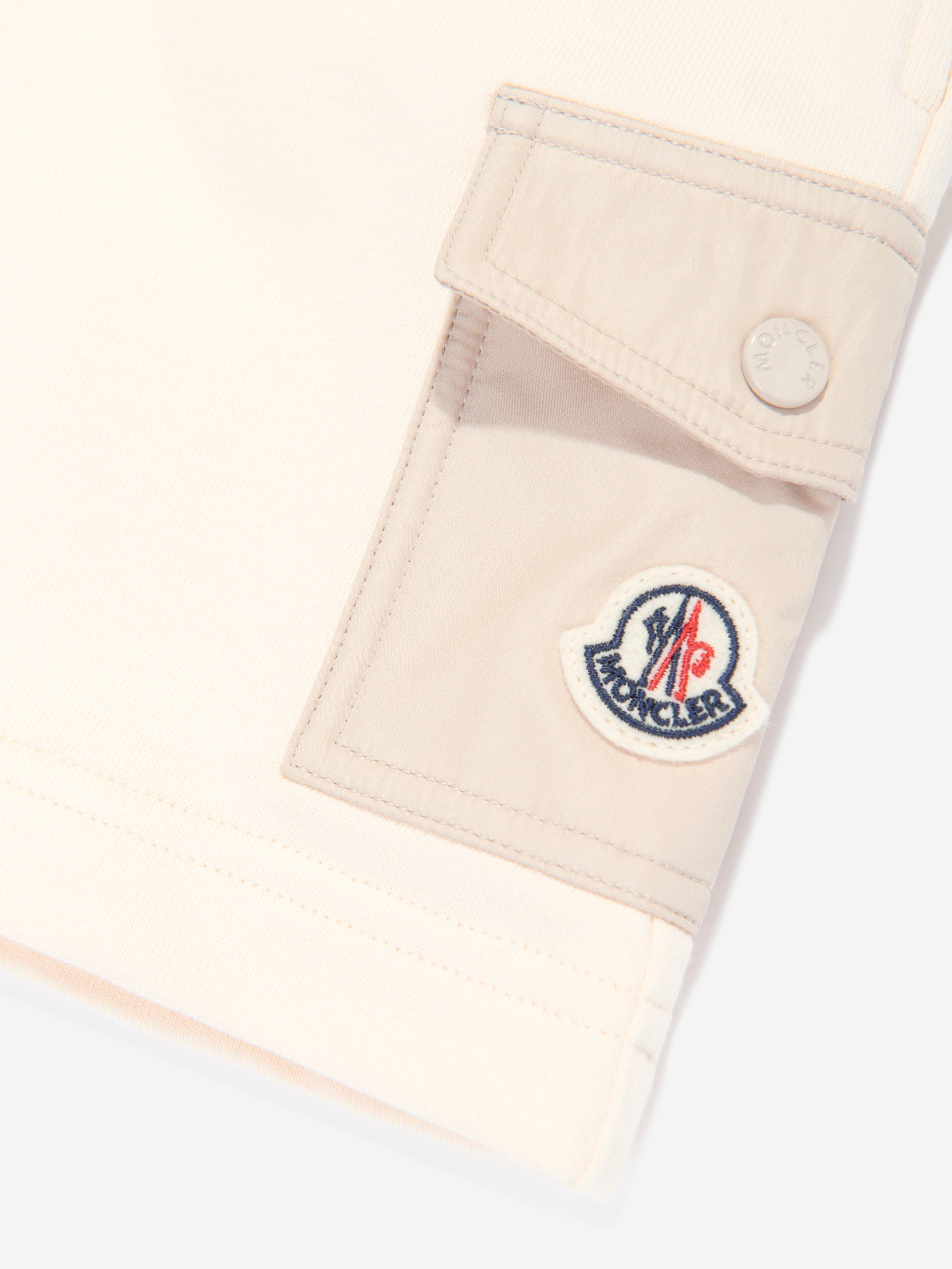 Moncler Enfant Girls Pocket Sweat Shorts in Ivory