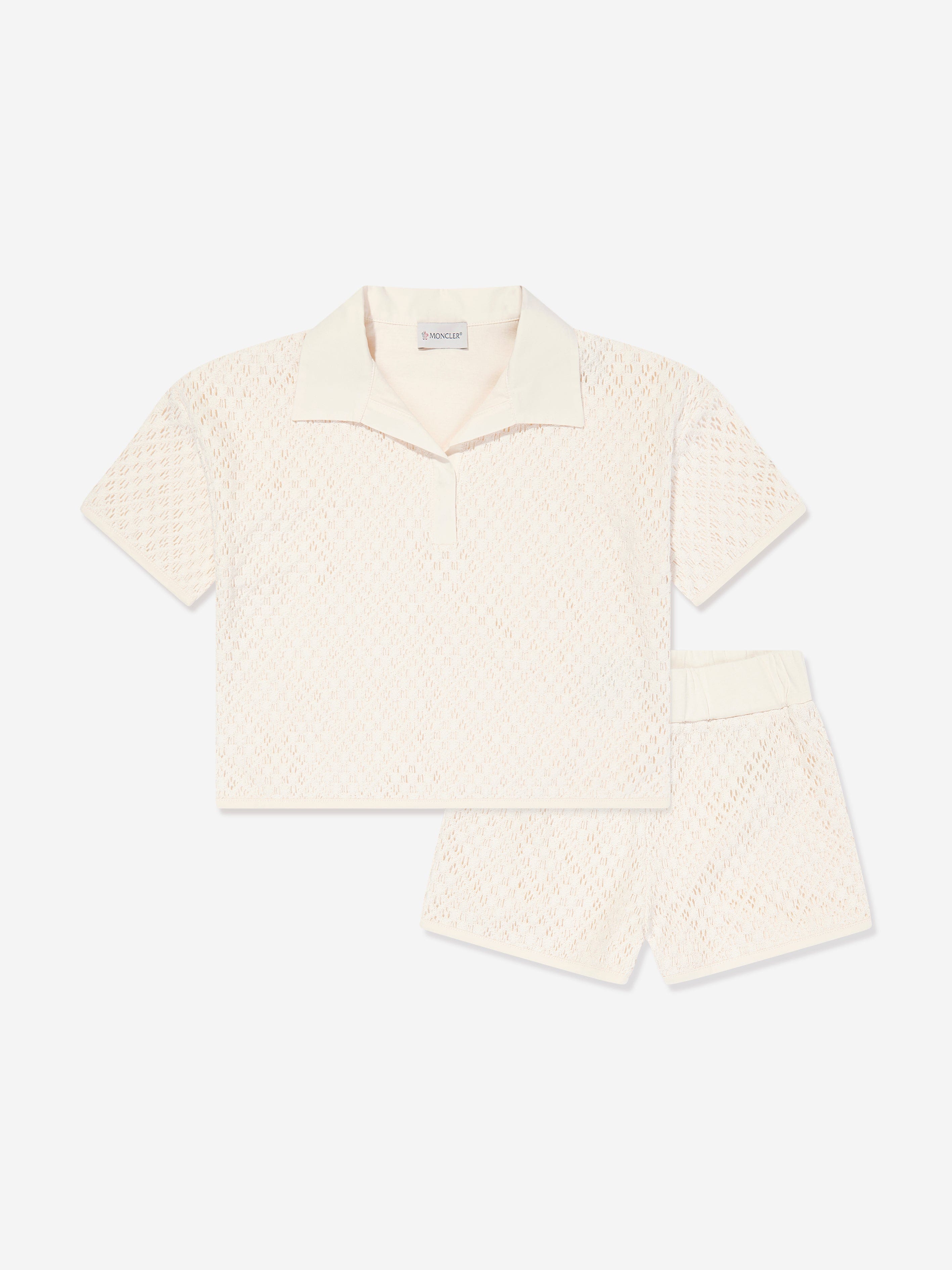 Moncler Enfant Girls Short Set in Ivory