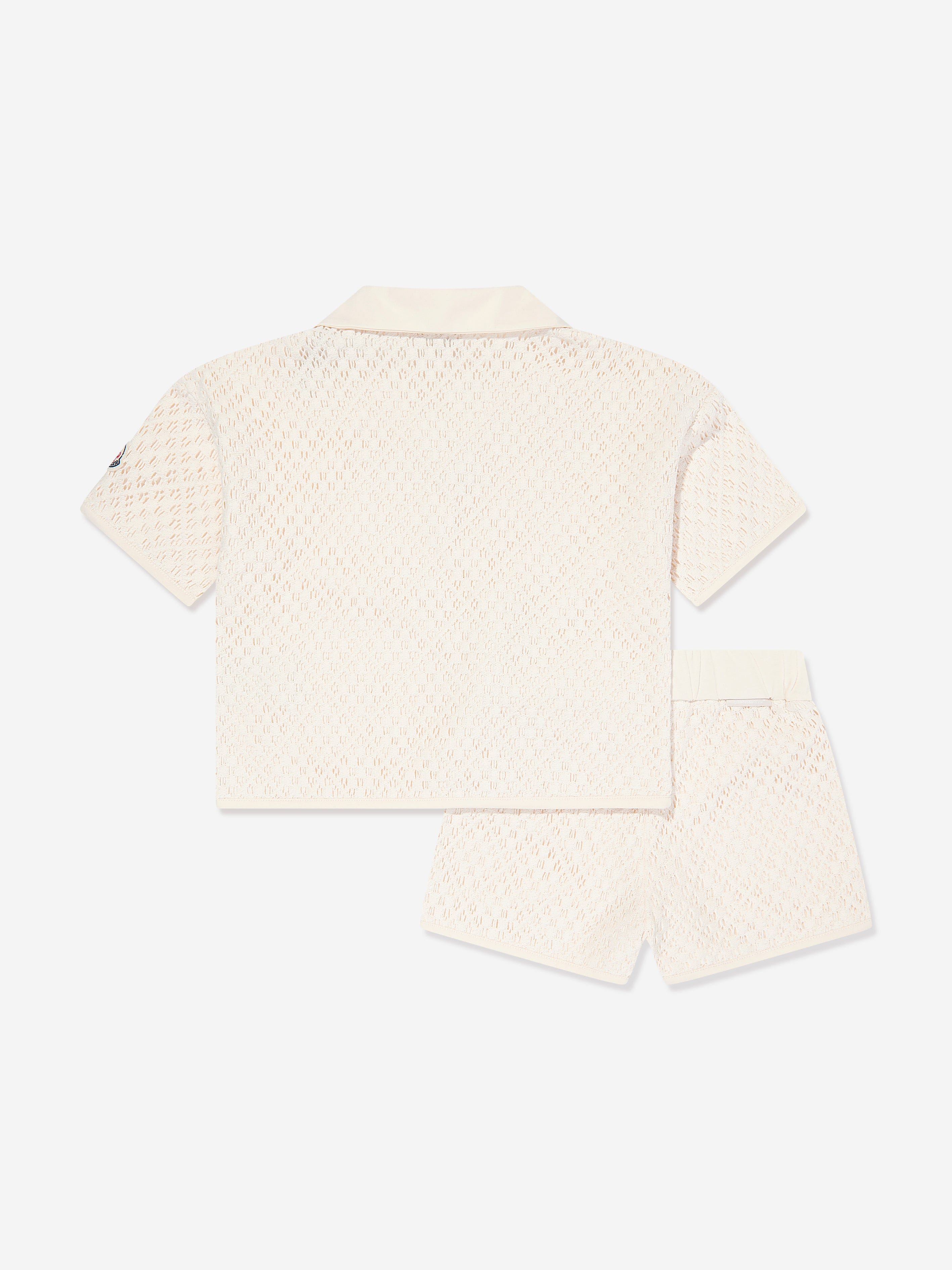 Moncler Enfant Girls Short Set in Ivory