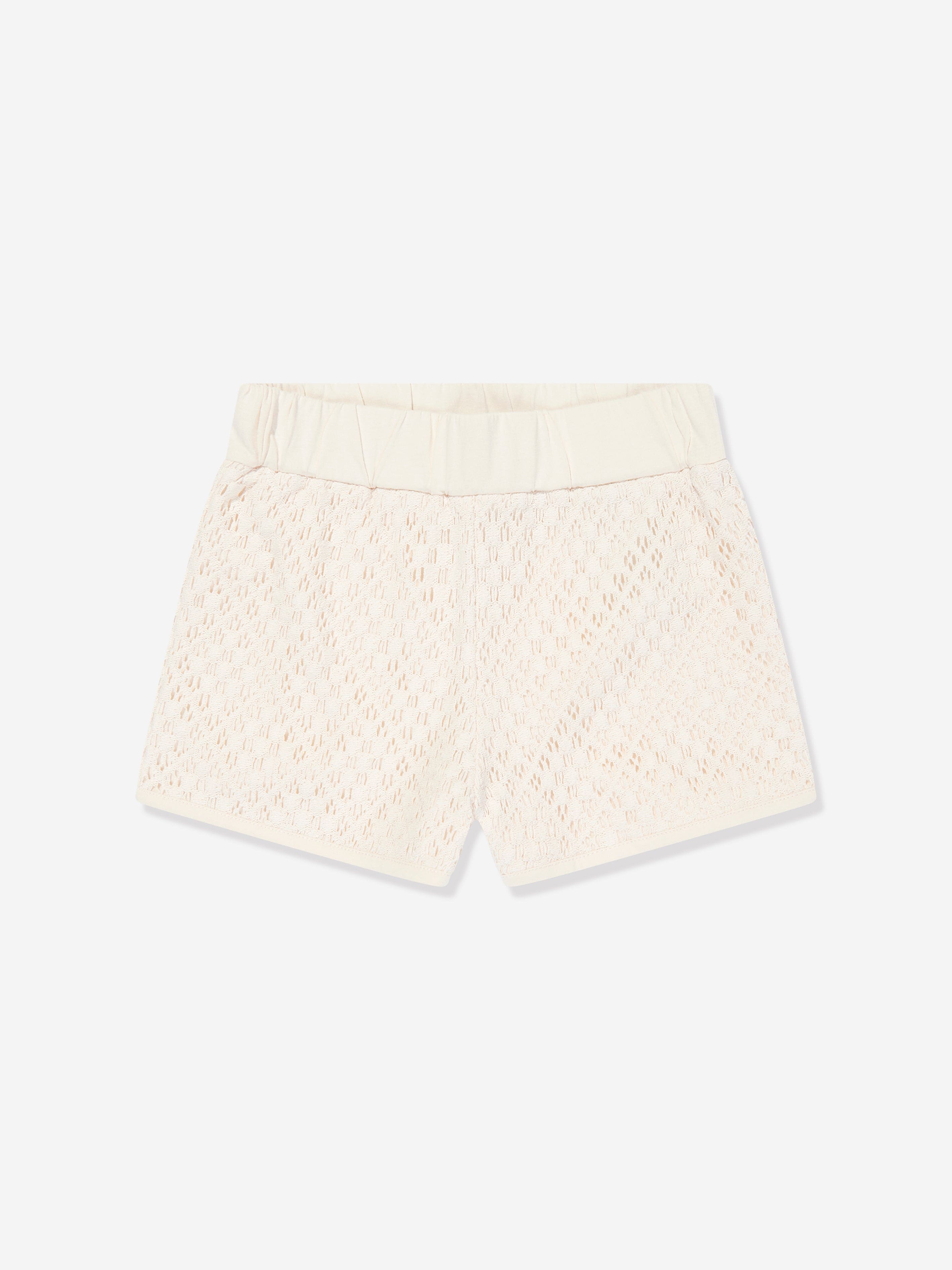 Moncler Enfant Girls Short Set in Ivory