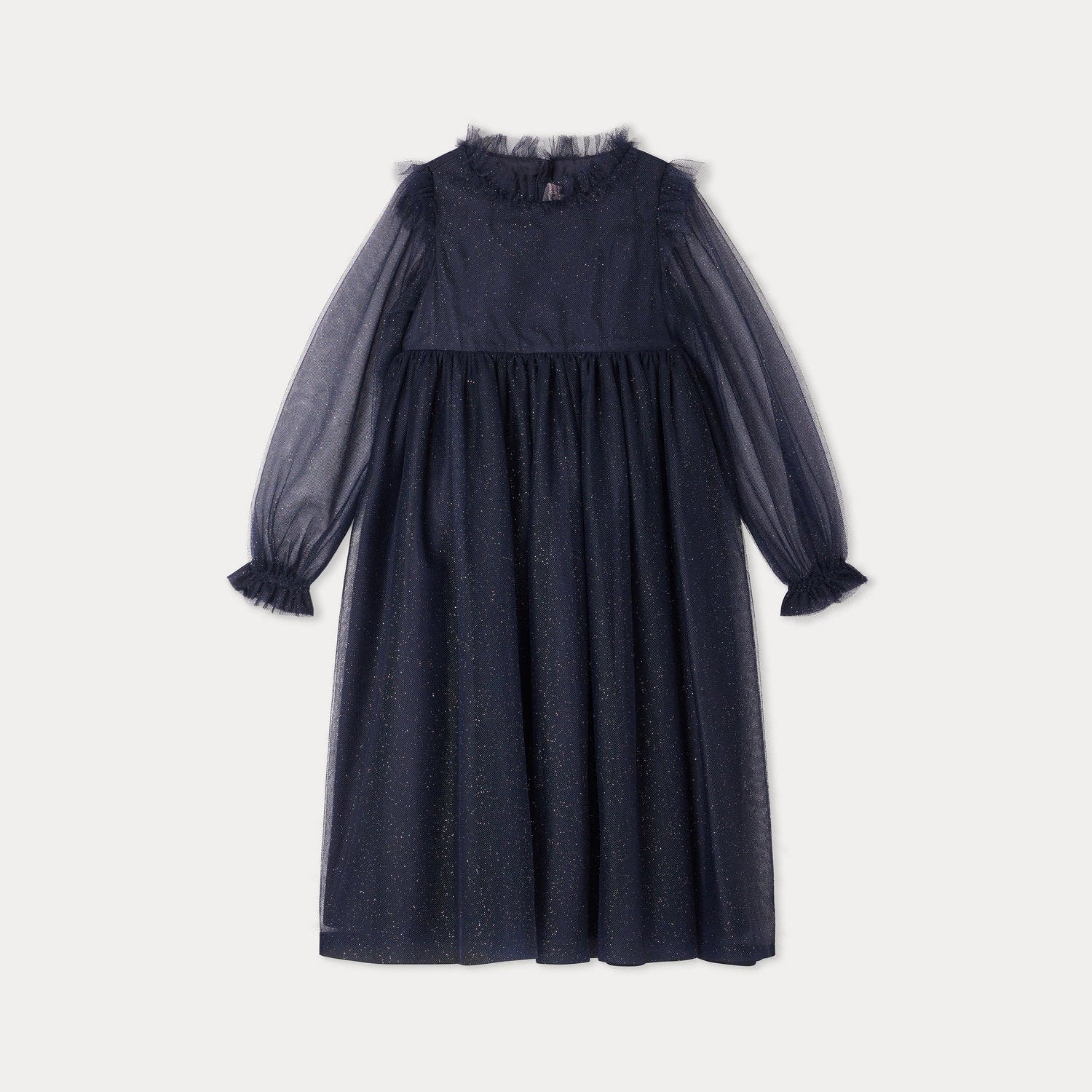 Girls Navy Tulle Dress