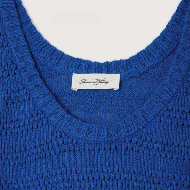 Women Blue Cotton Knit Vest