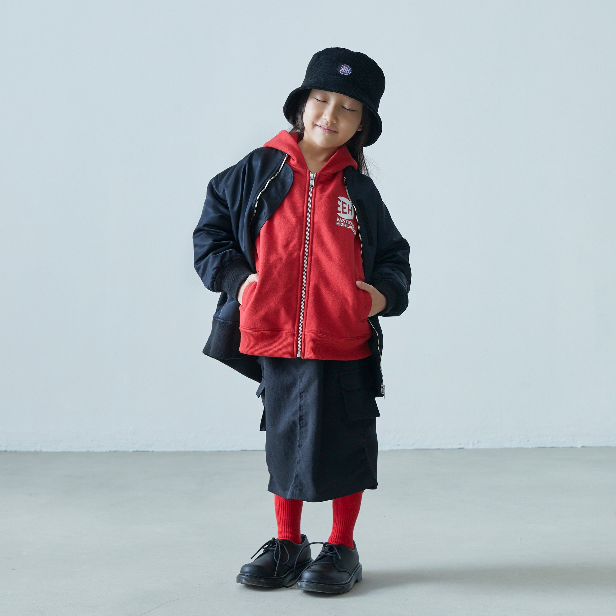 Boys & Girls Black Zip-Up Jacket