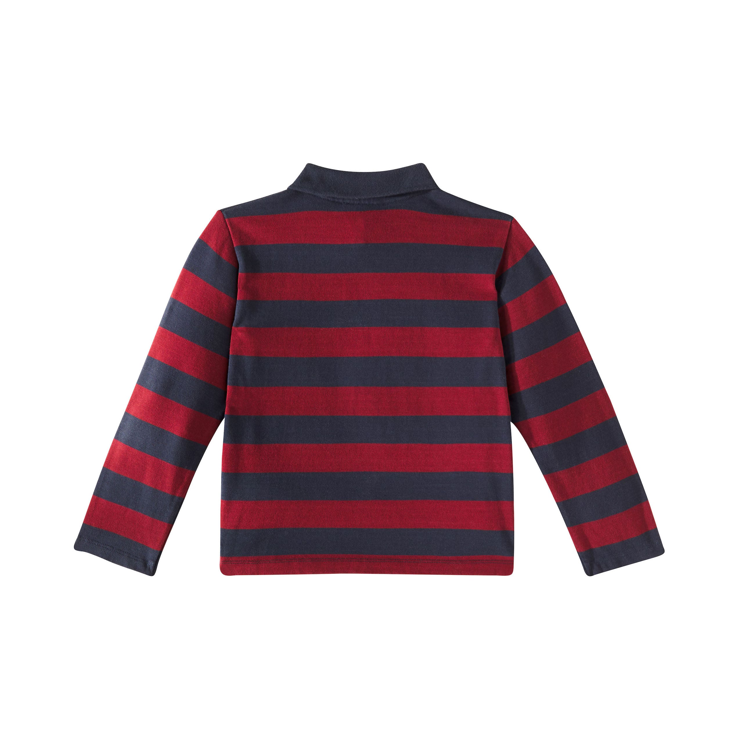 Boys Wine Red Stripes Cotton Polo Shirt