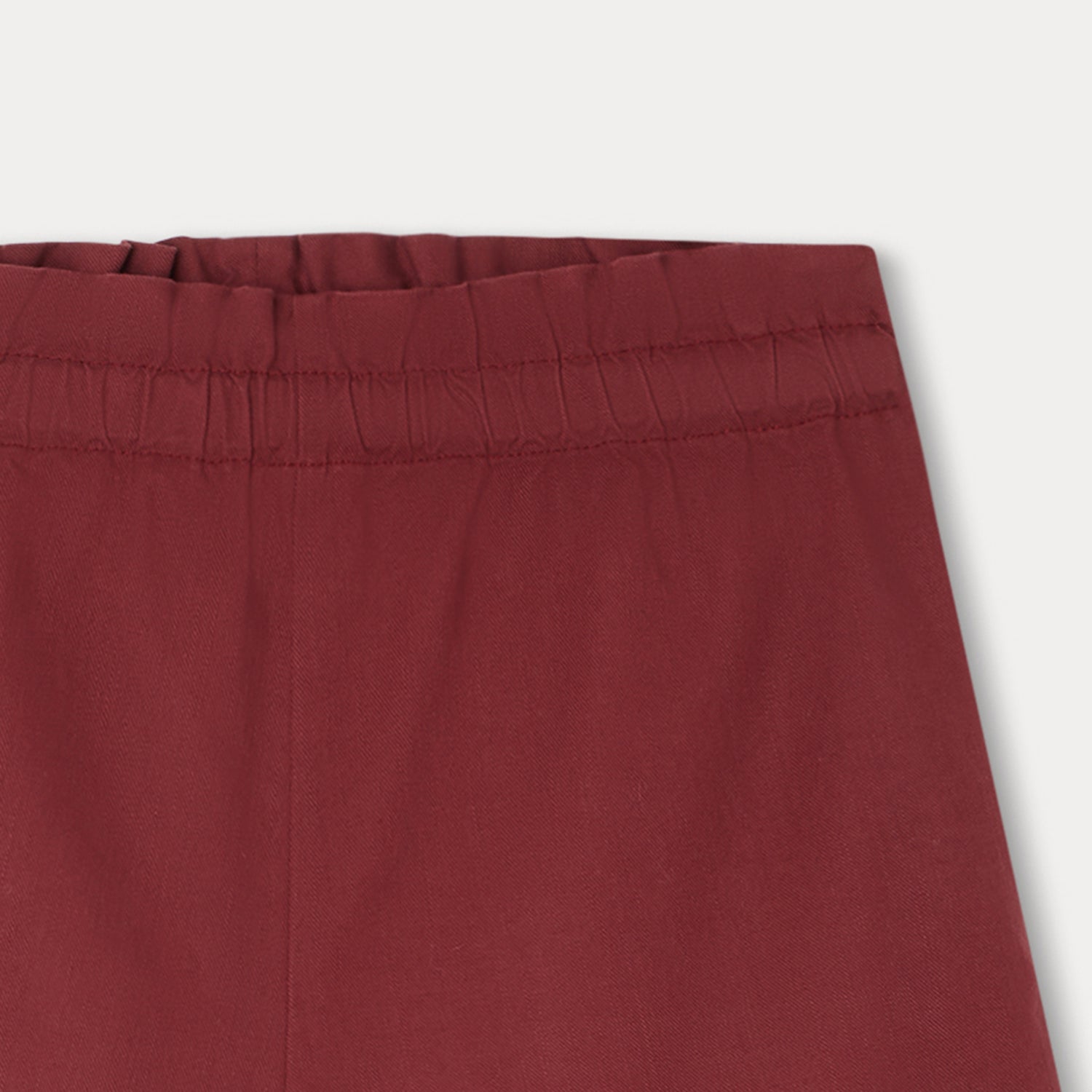 Girls Wine Red Cotton Shorts