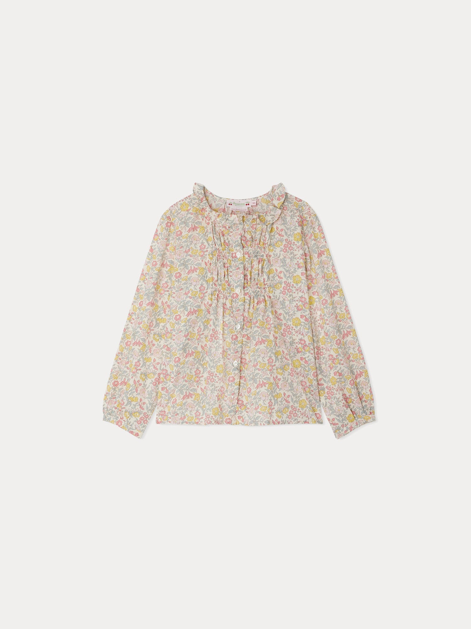 Girls Pink Floral Cotton Shirt