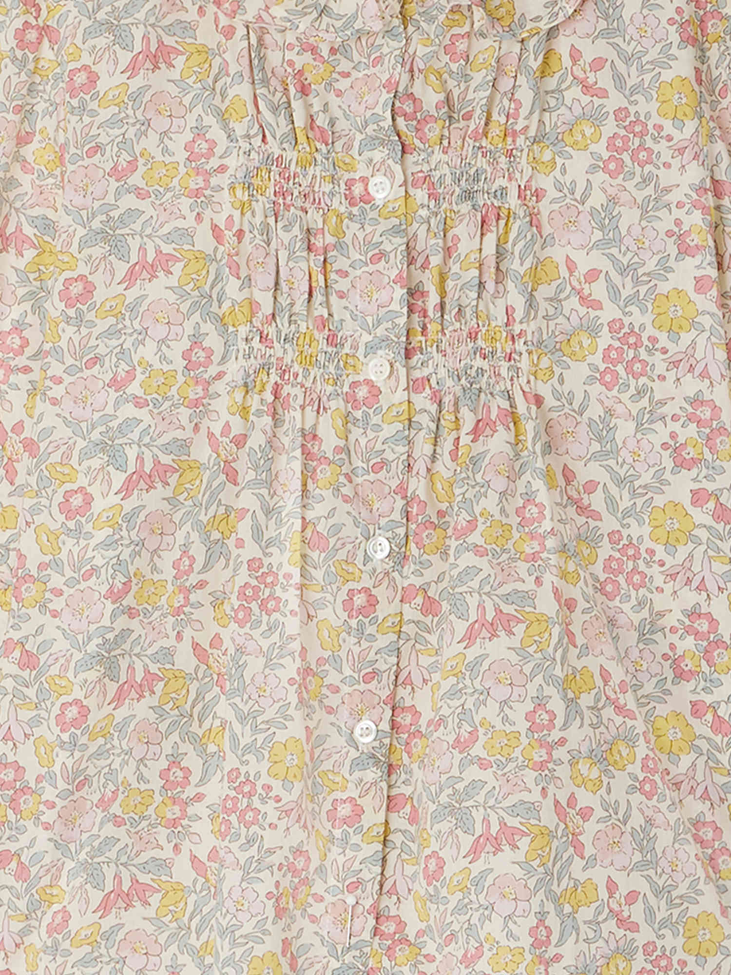 Girls Pink Floral Cotton Shirt