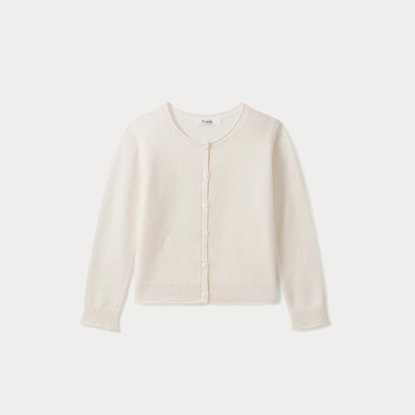 Girls White Cashmere Cardigan