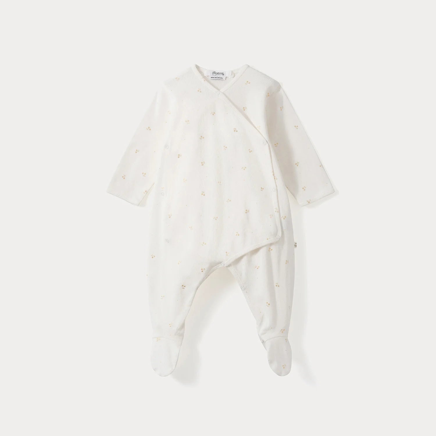 Baby Boys & Girls White Logo Cotton Babysuit