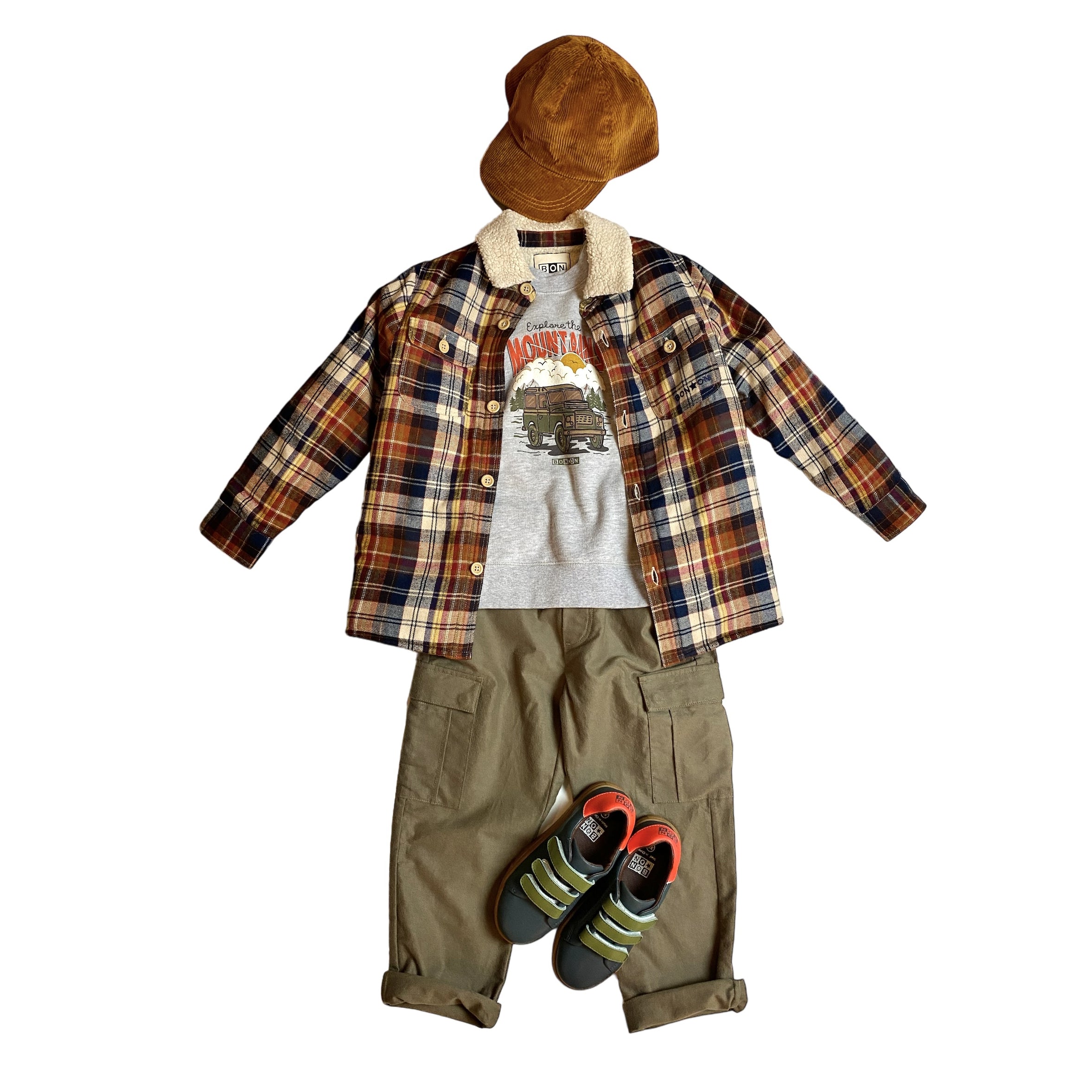 Boys Multicolor Check Cotton Coat