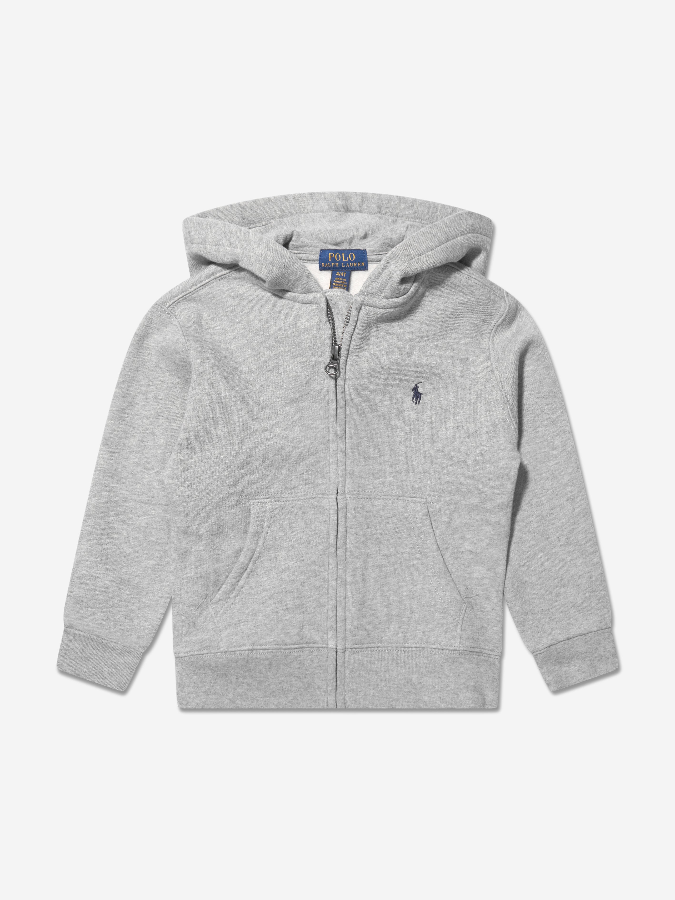 Boys Logo Zip Up Top in Grey