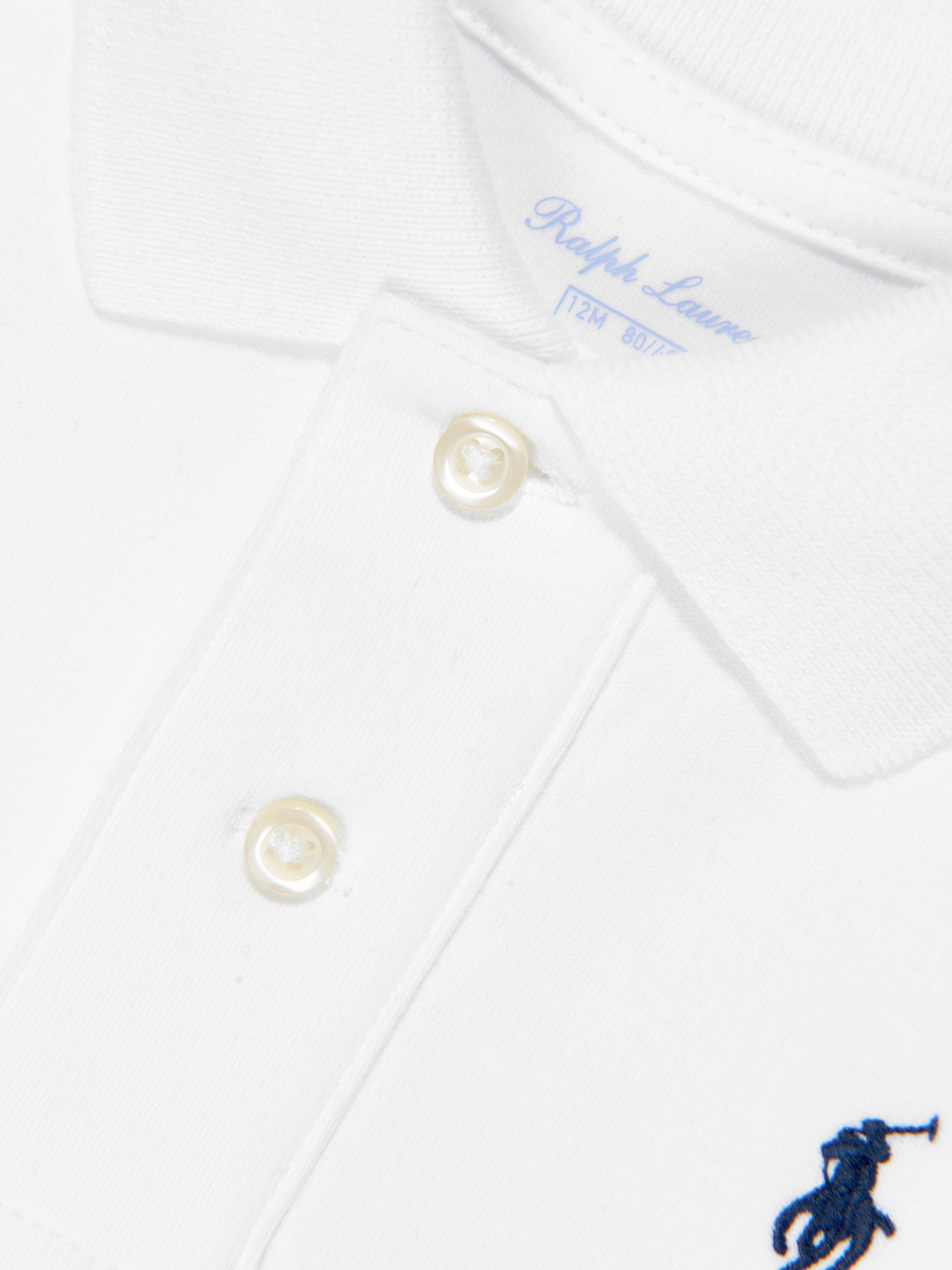 Baby Boys Logo Polo Shirt in White