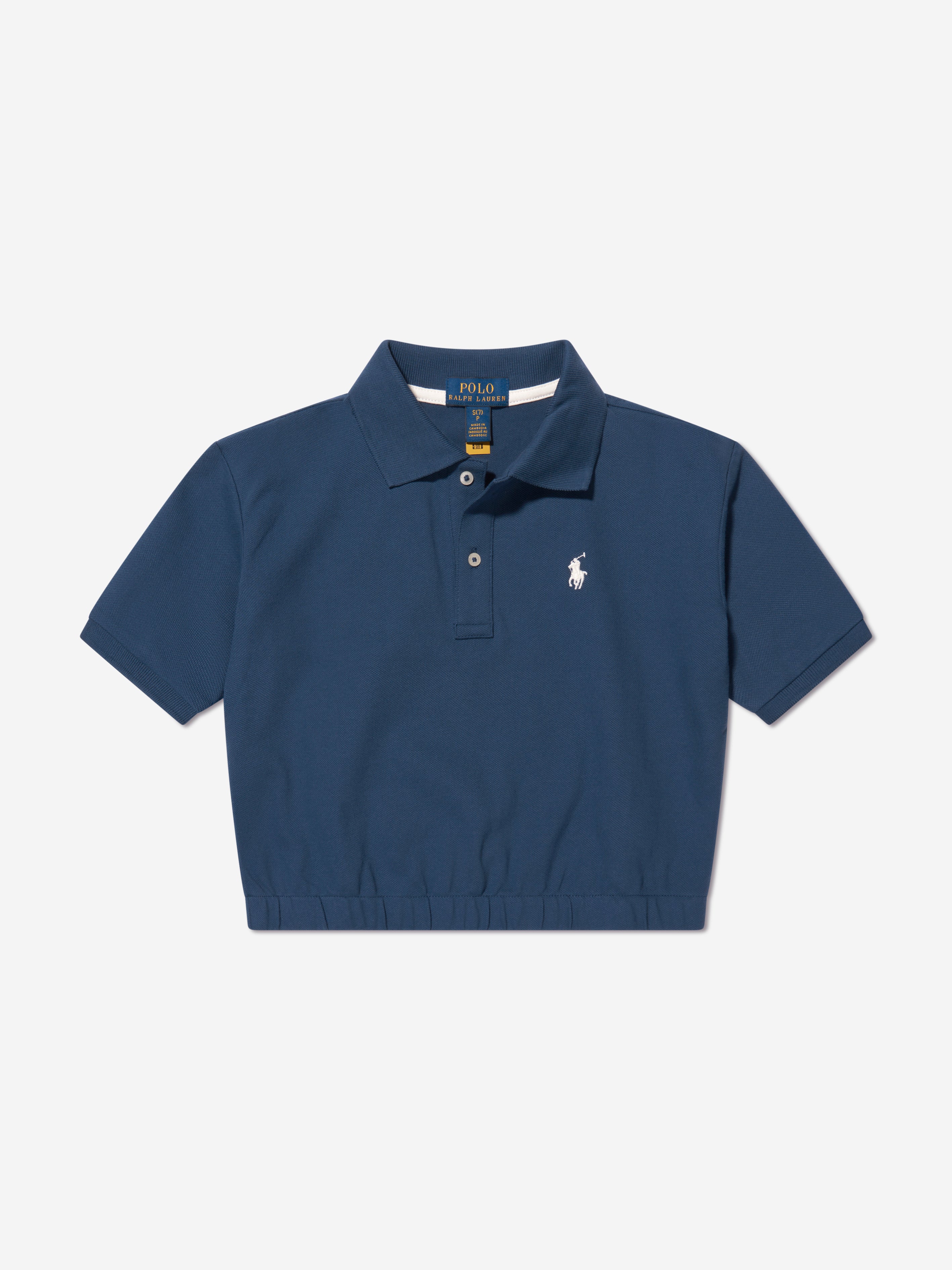 Girls Logo Polo Shirt in Navy