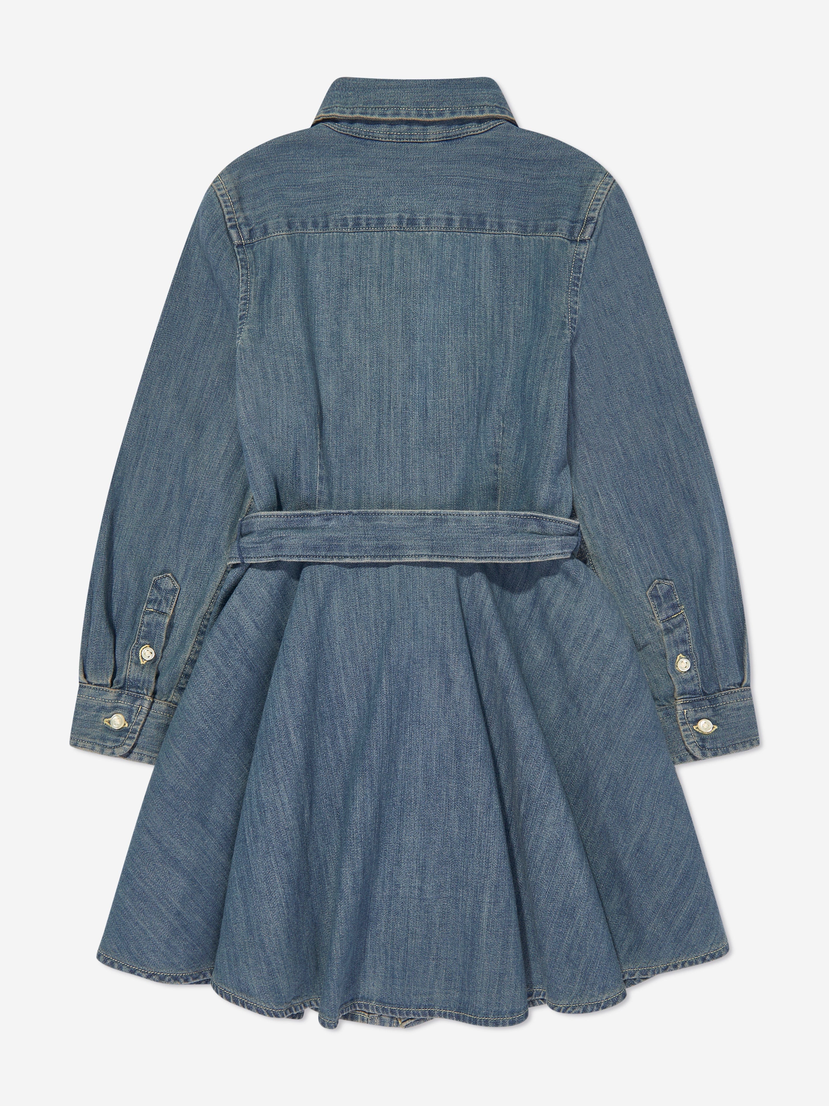 Ralph Lauren Girls Denim Shirt Dress in Blue