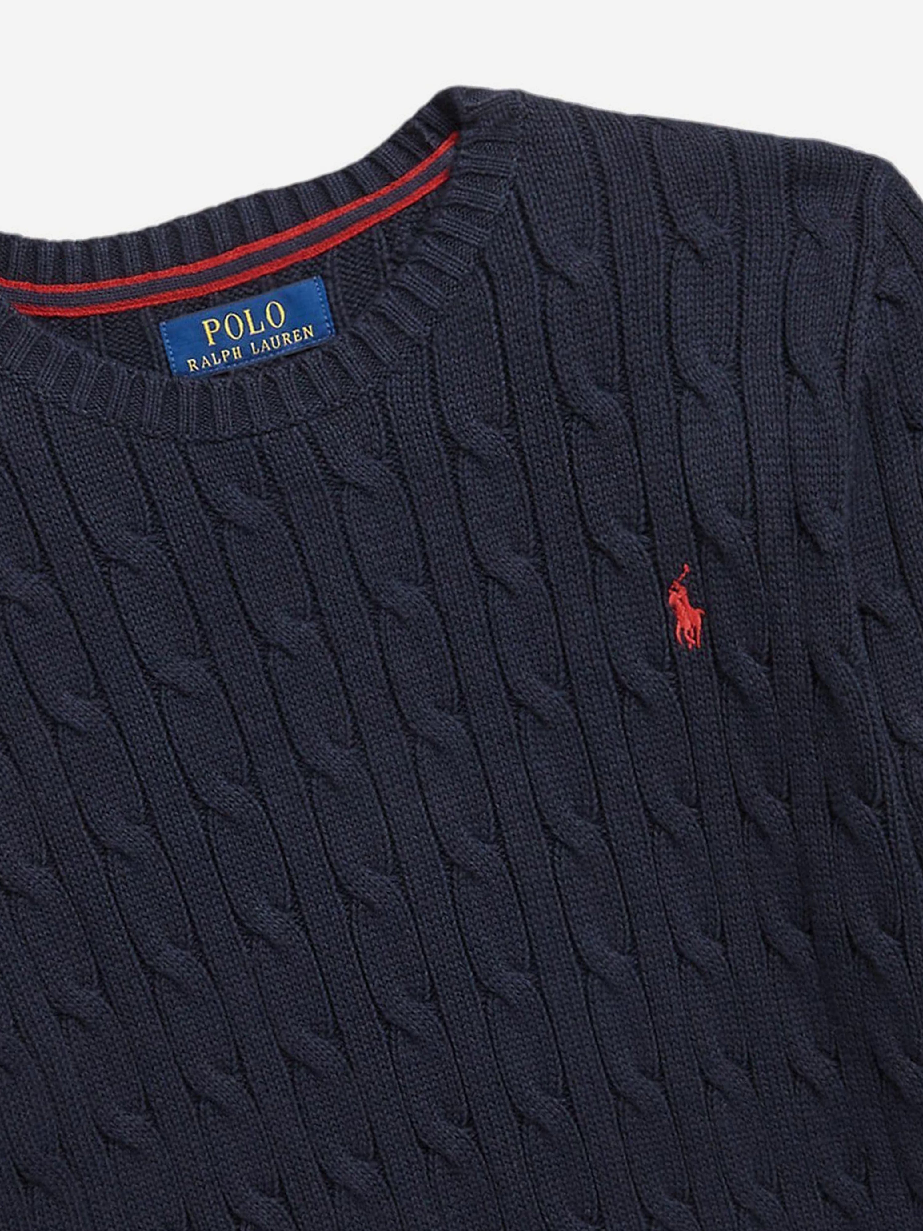 Ralph Lauren Boys Cable Knit Jumper in Navy