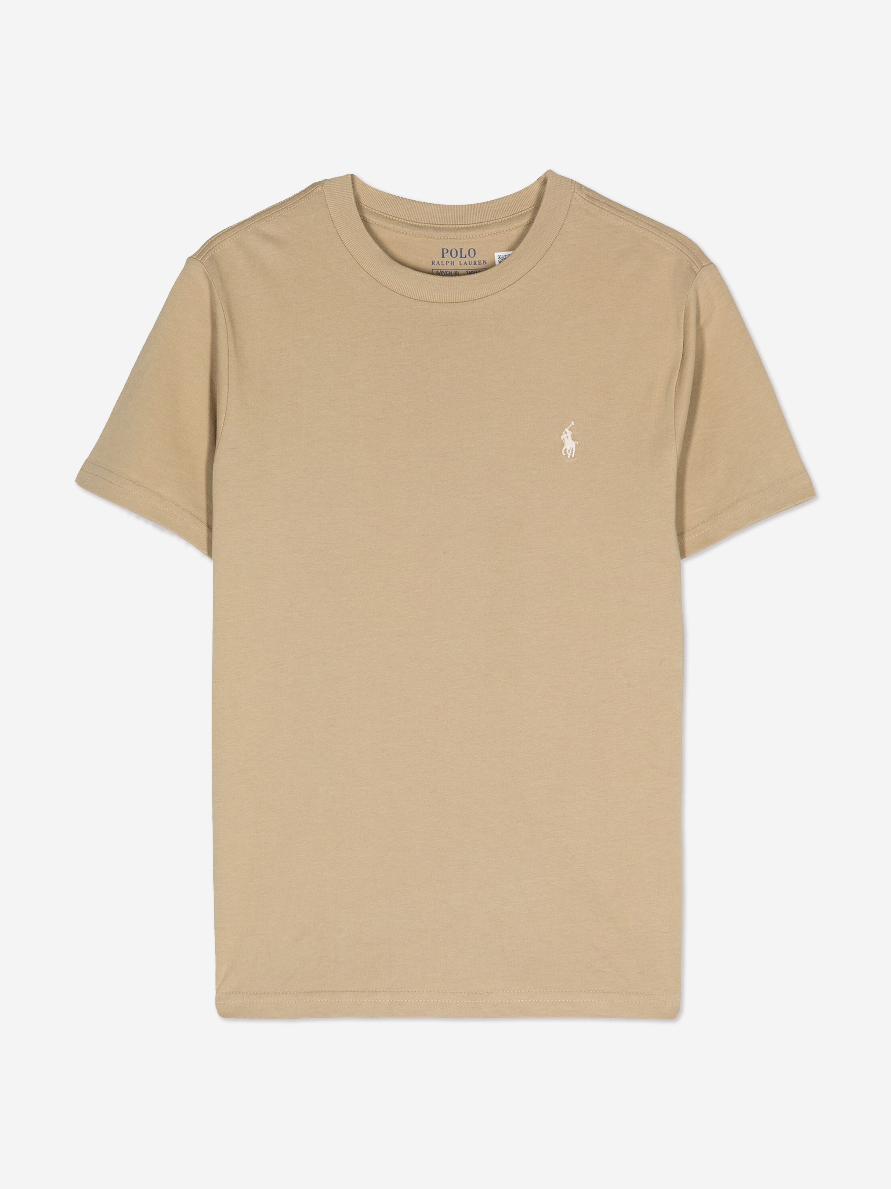 Ralph Lauren Boys Logo T-Shirt in Beige