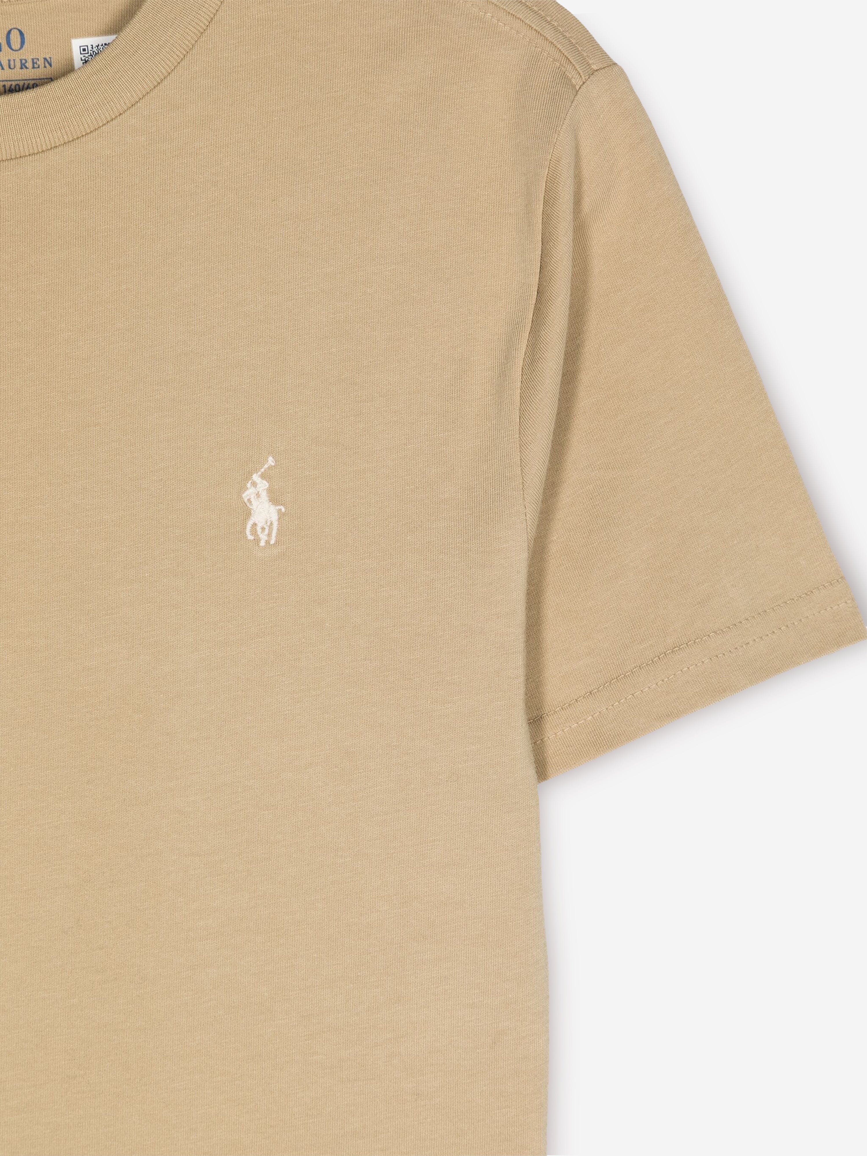 Ralph Lauren Boys Logo T-Shirt in Beige