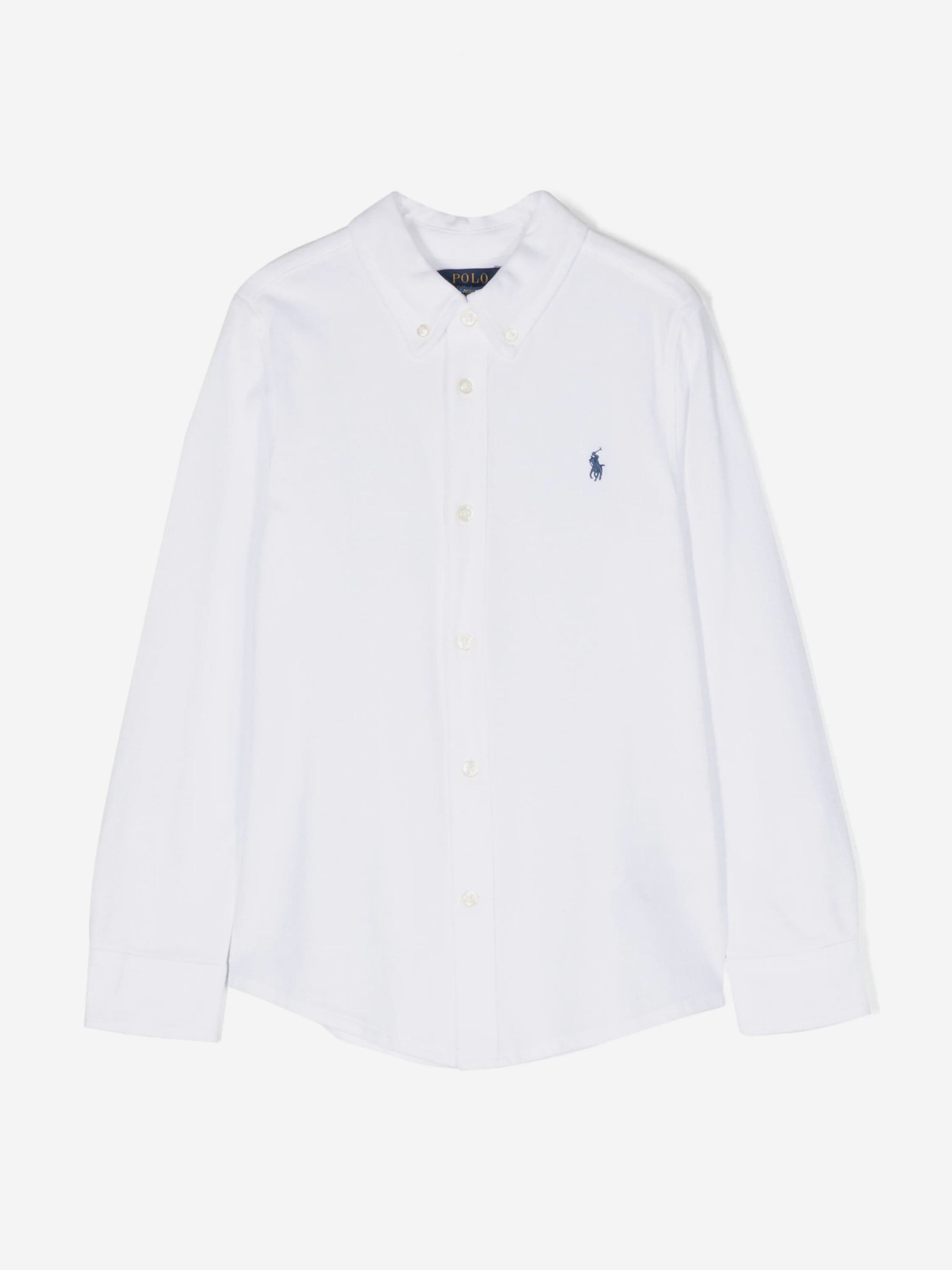 Ralph Lauren Boys Logo Shirt in White