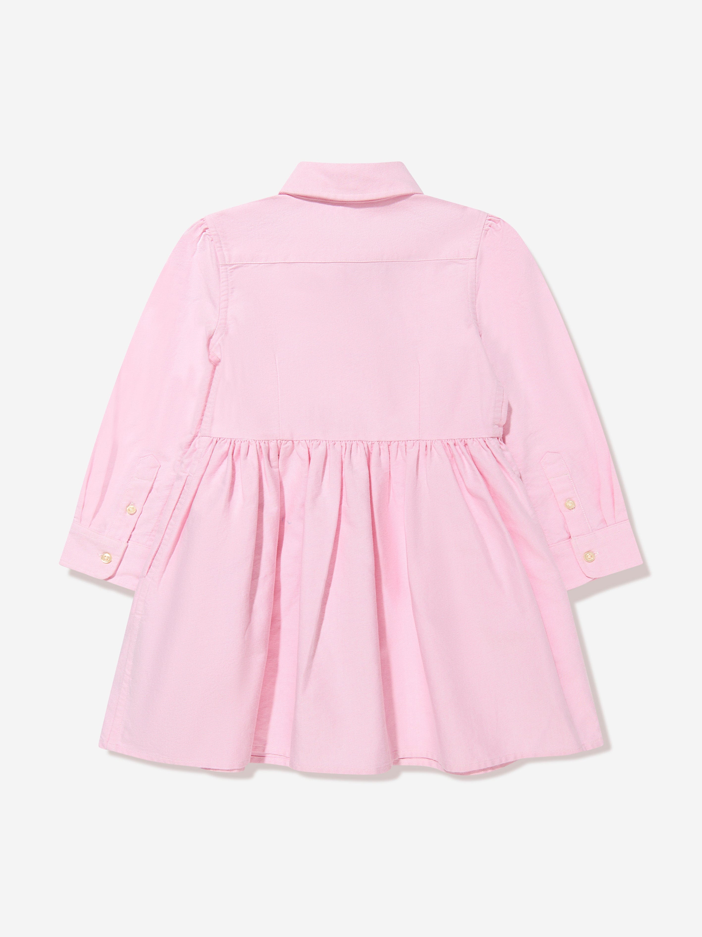 Ralph Lauren Girls Oxford Shirt Dress in Pink