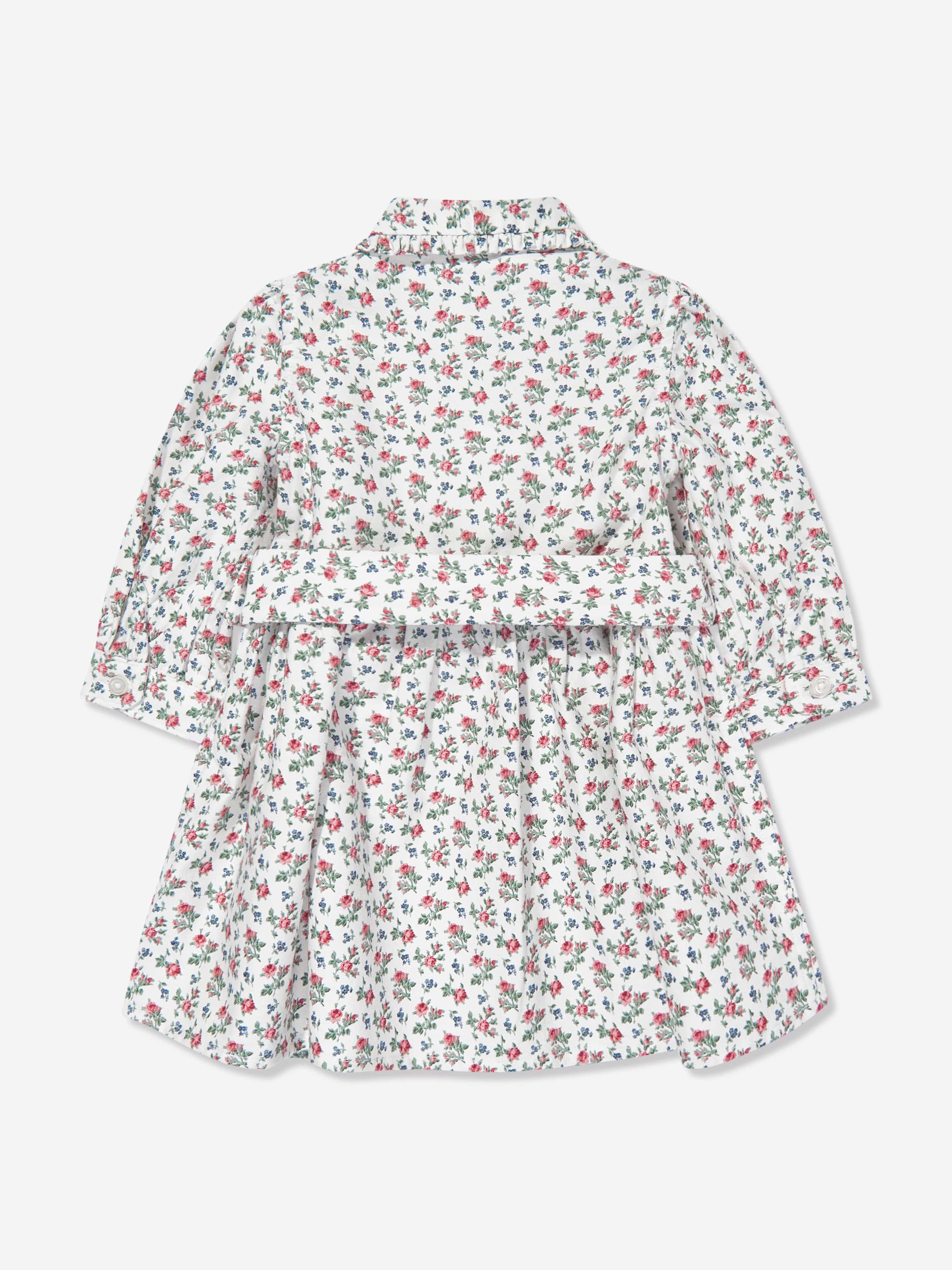 Ralph Lauren Baby Girls Floral Oxford Shirt Dress in Multicolour