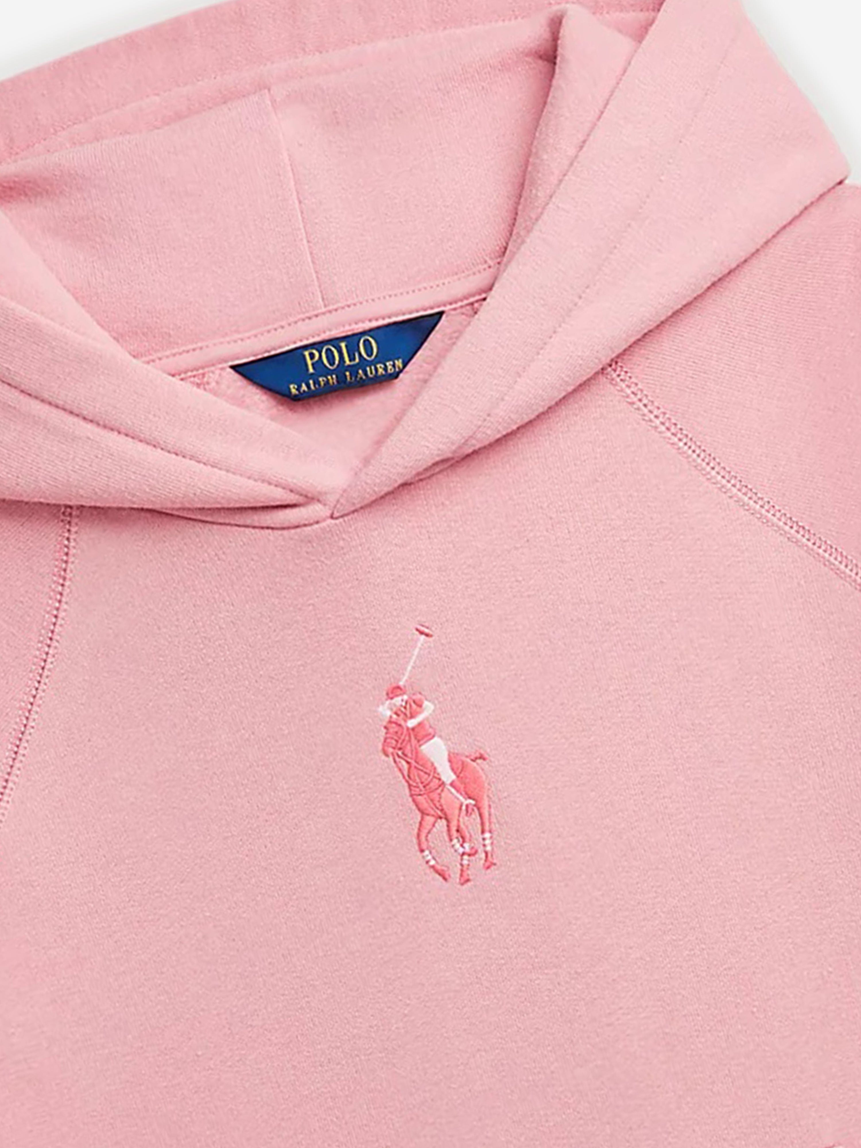 Ralph Lauren Girls Logo Hoodie in Pink