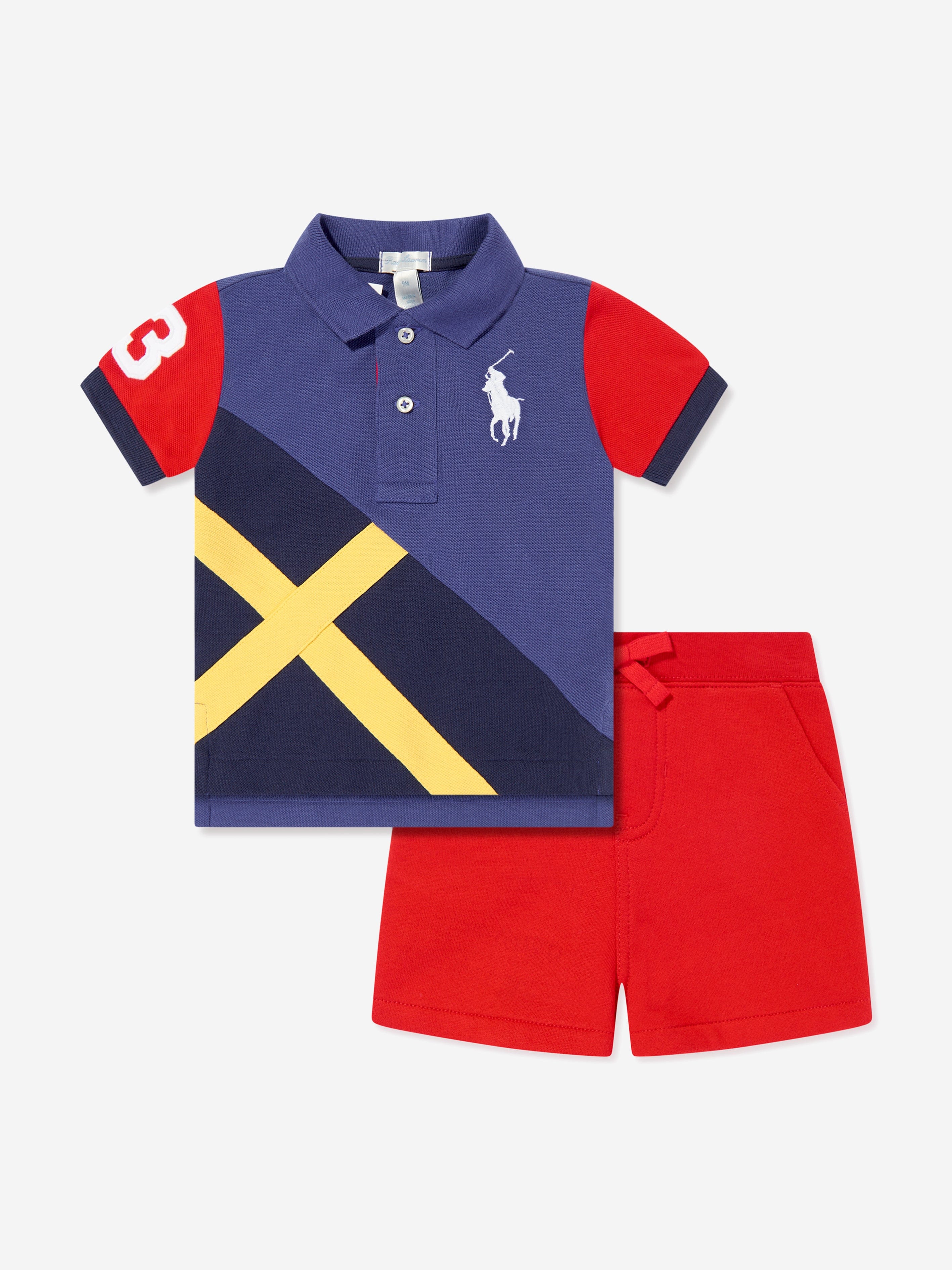 Ralph Lauren Baby Boys Polo Shirt And Shorts Set in Multicolour