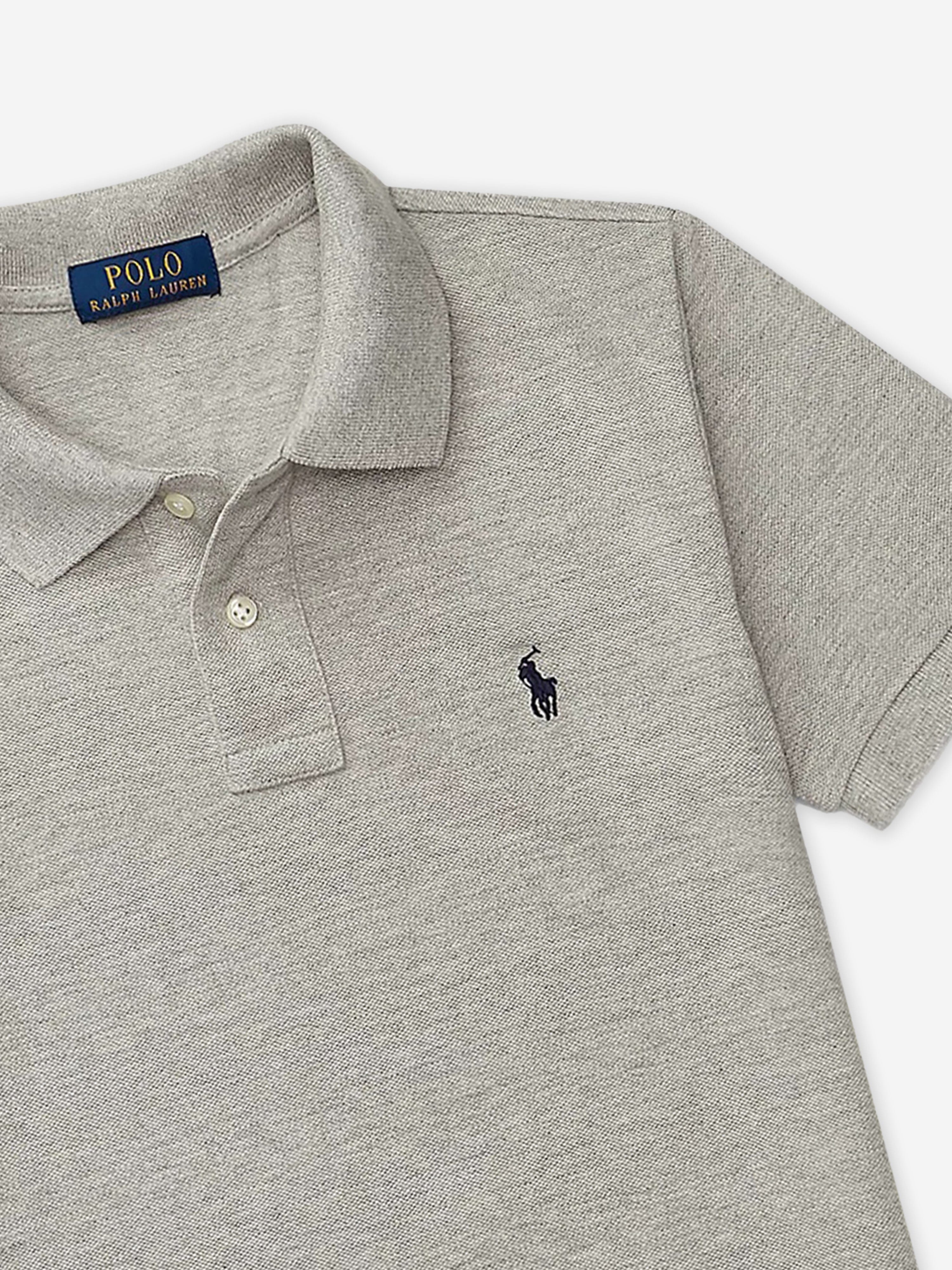 Ralph Lauren Boys Logo Polo Shirt in Grey