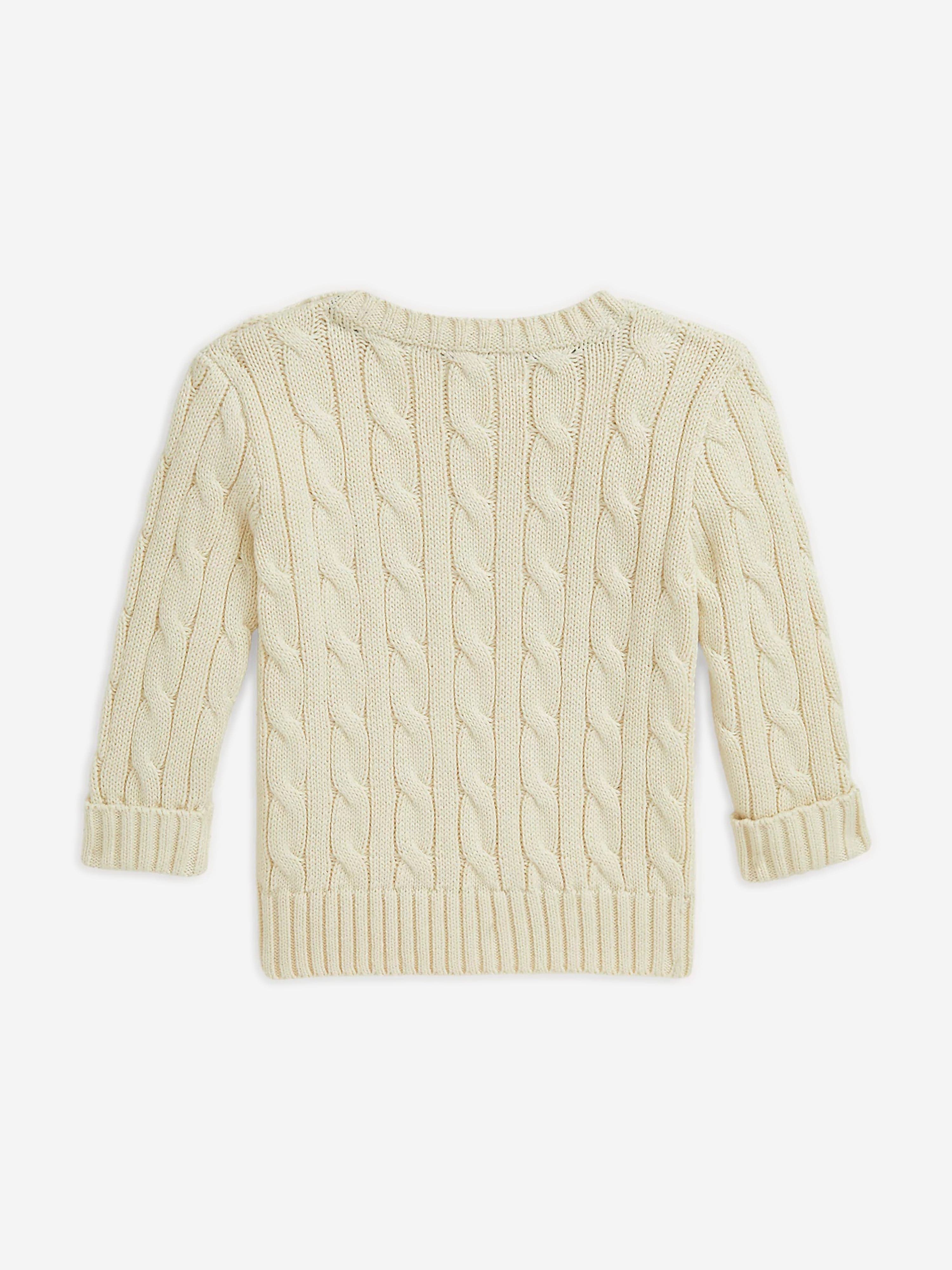 Ralph Lauren Baby Boys Cable Knit Jumper in Ivory