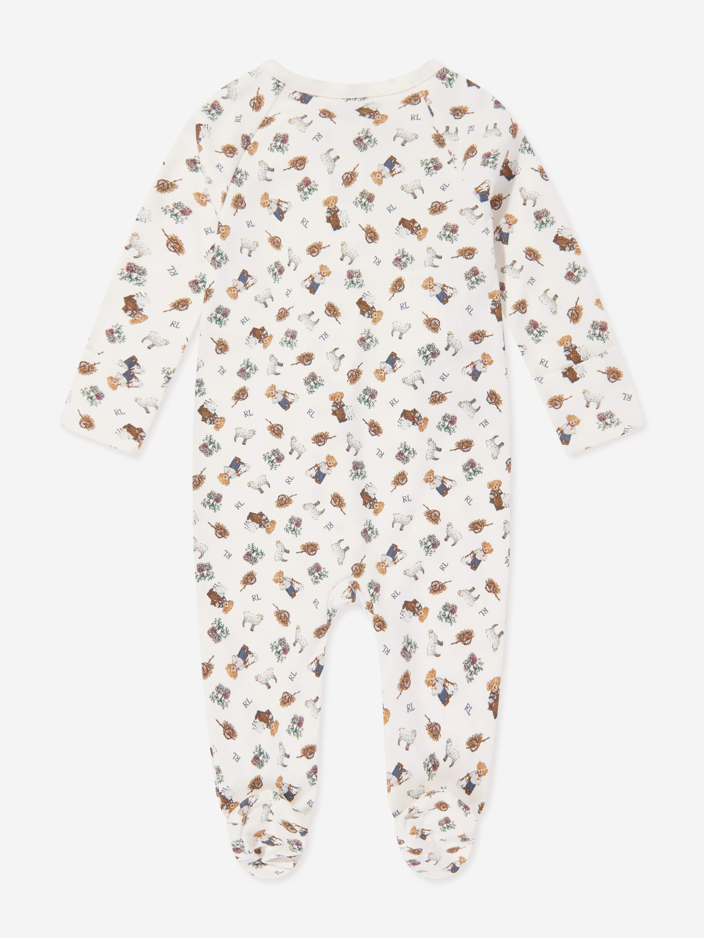 Ralph Lauren Baby Boys Bear Babygrow in Multicolour