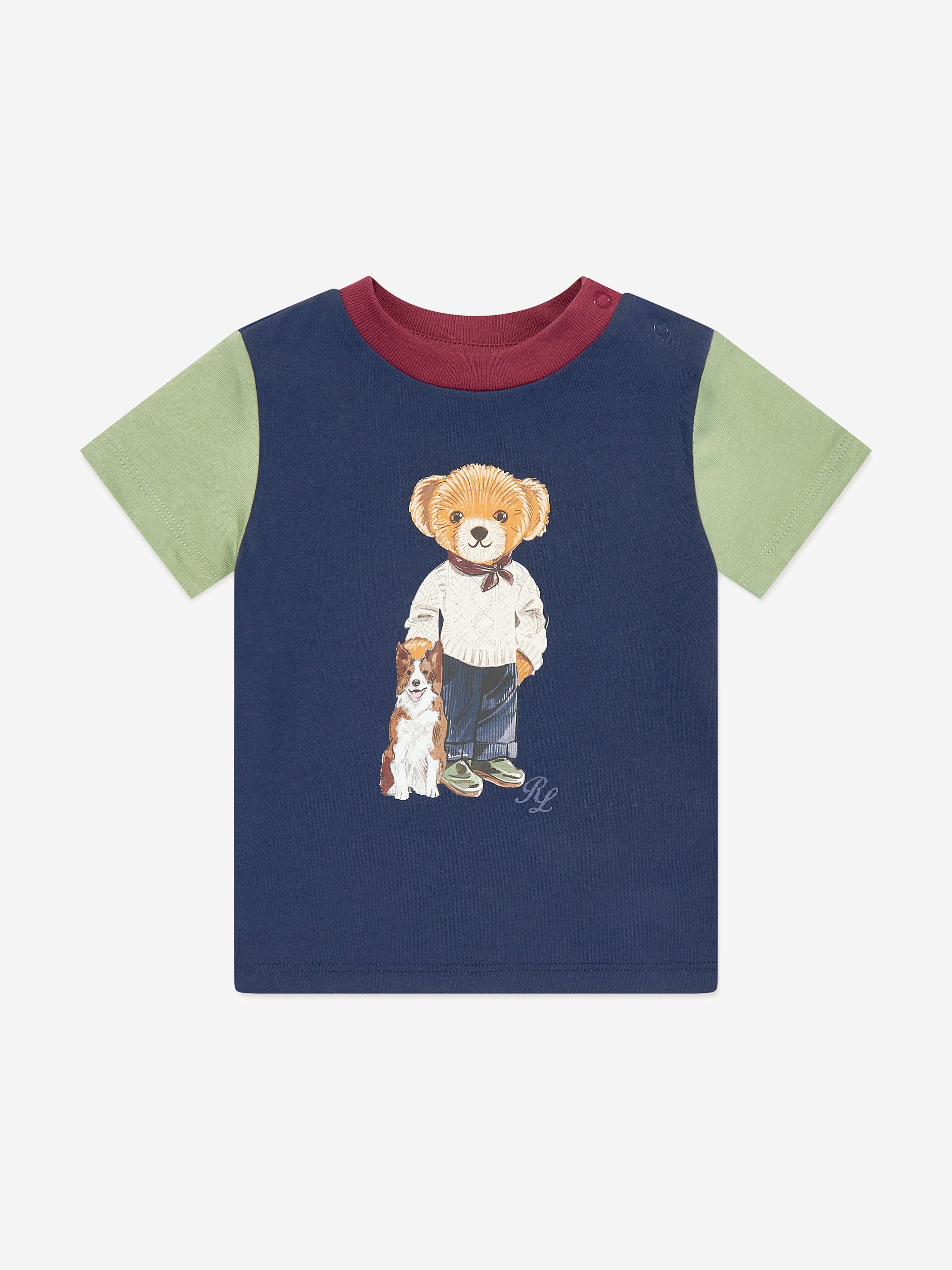 Ralph Lauren Baby Boys Bear T-Shirt in Multicolour