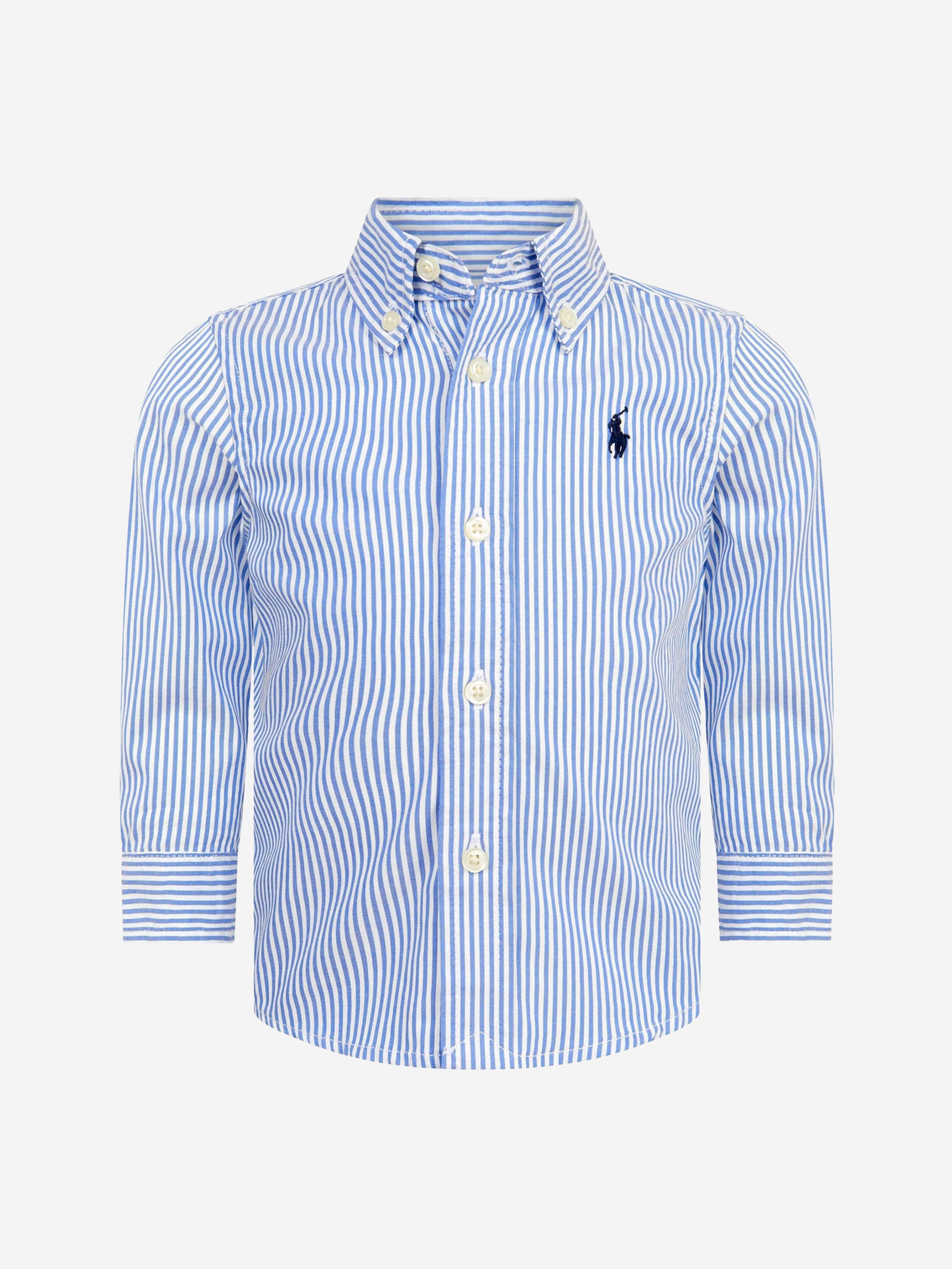 Baby Boys Striped Oxford Shirt in Blue