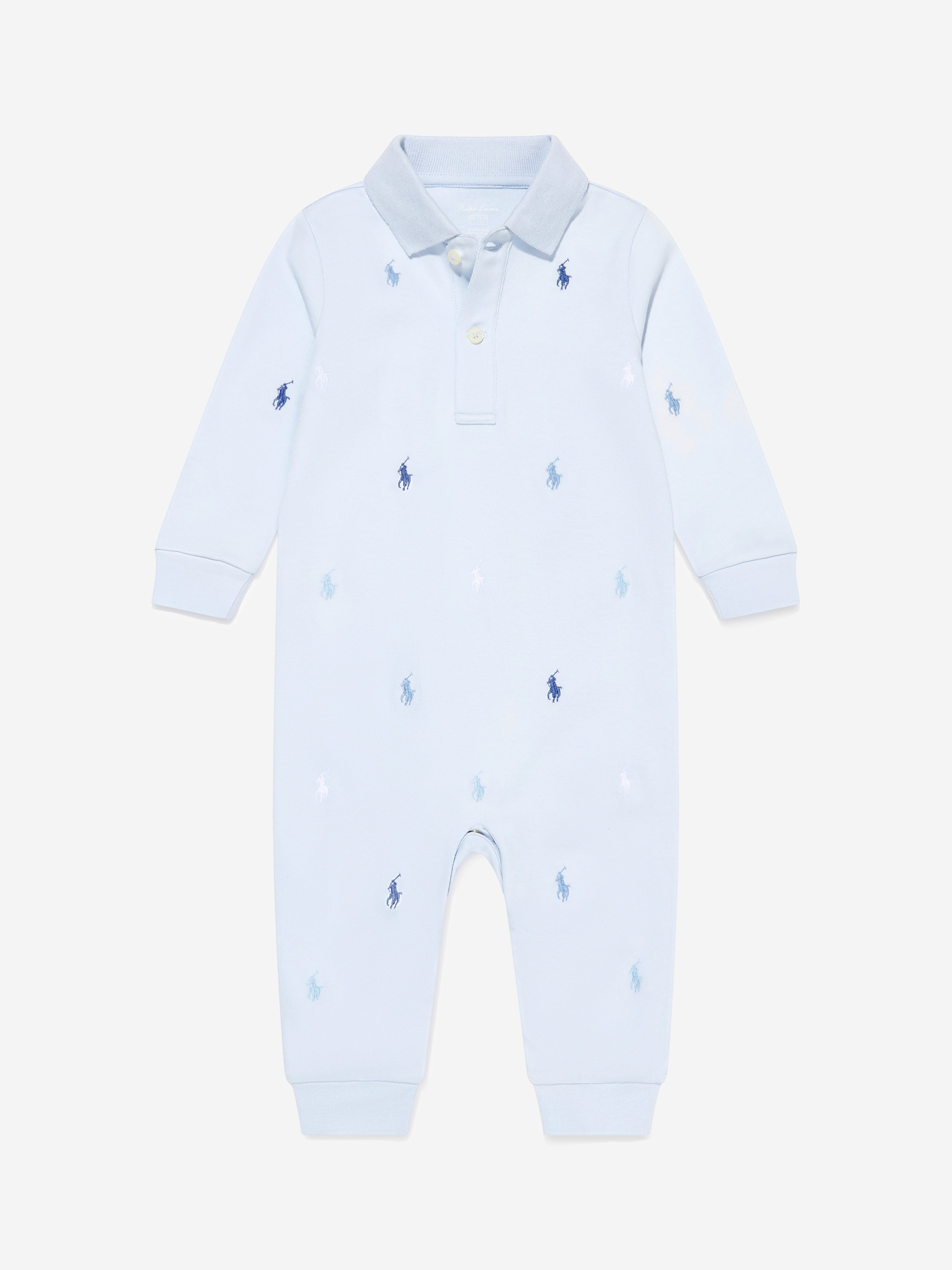 Baby Boys Logo Romper in Blue