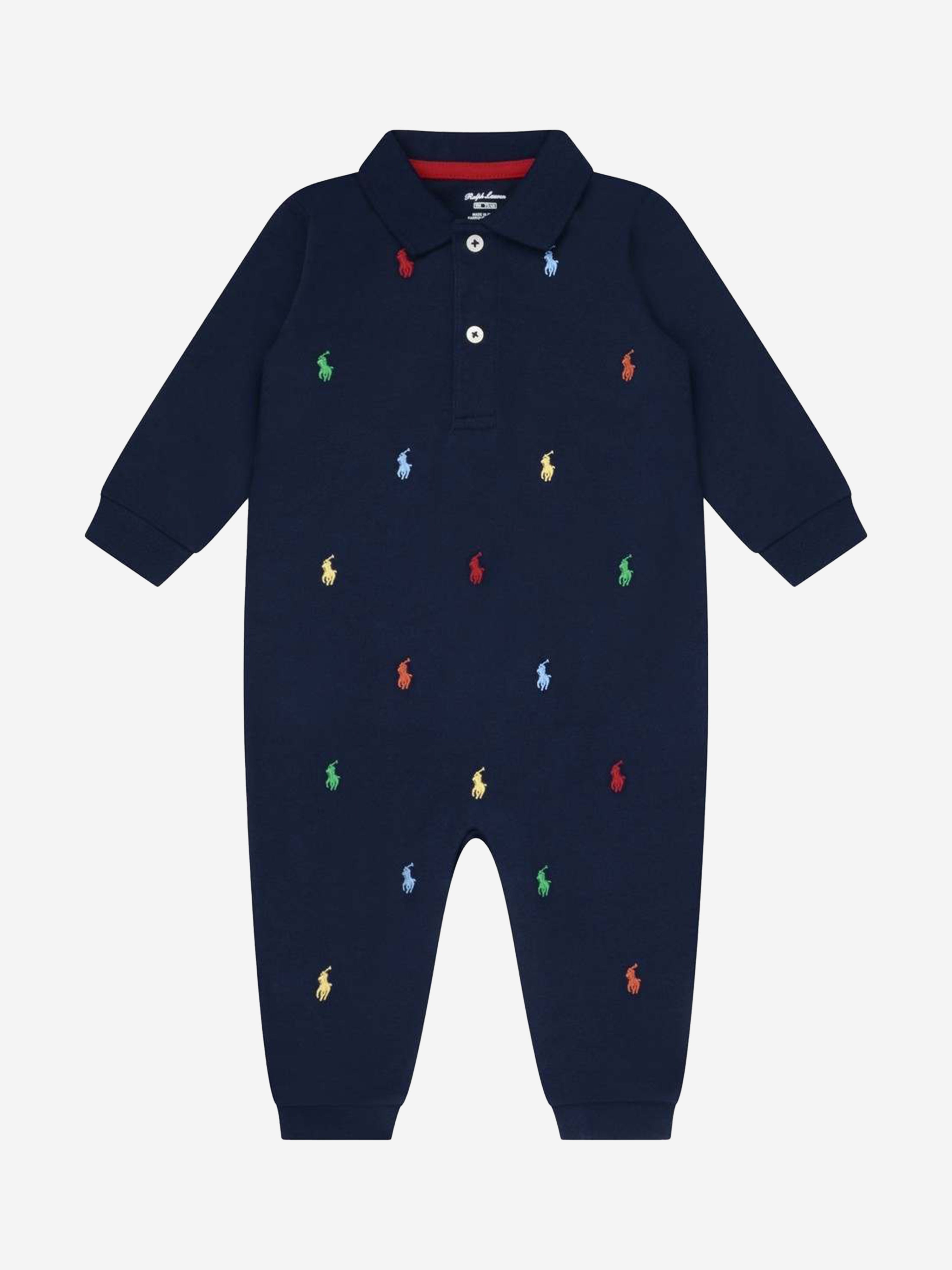 Baby Boys Schiffli Babygrow in Navy