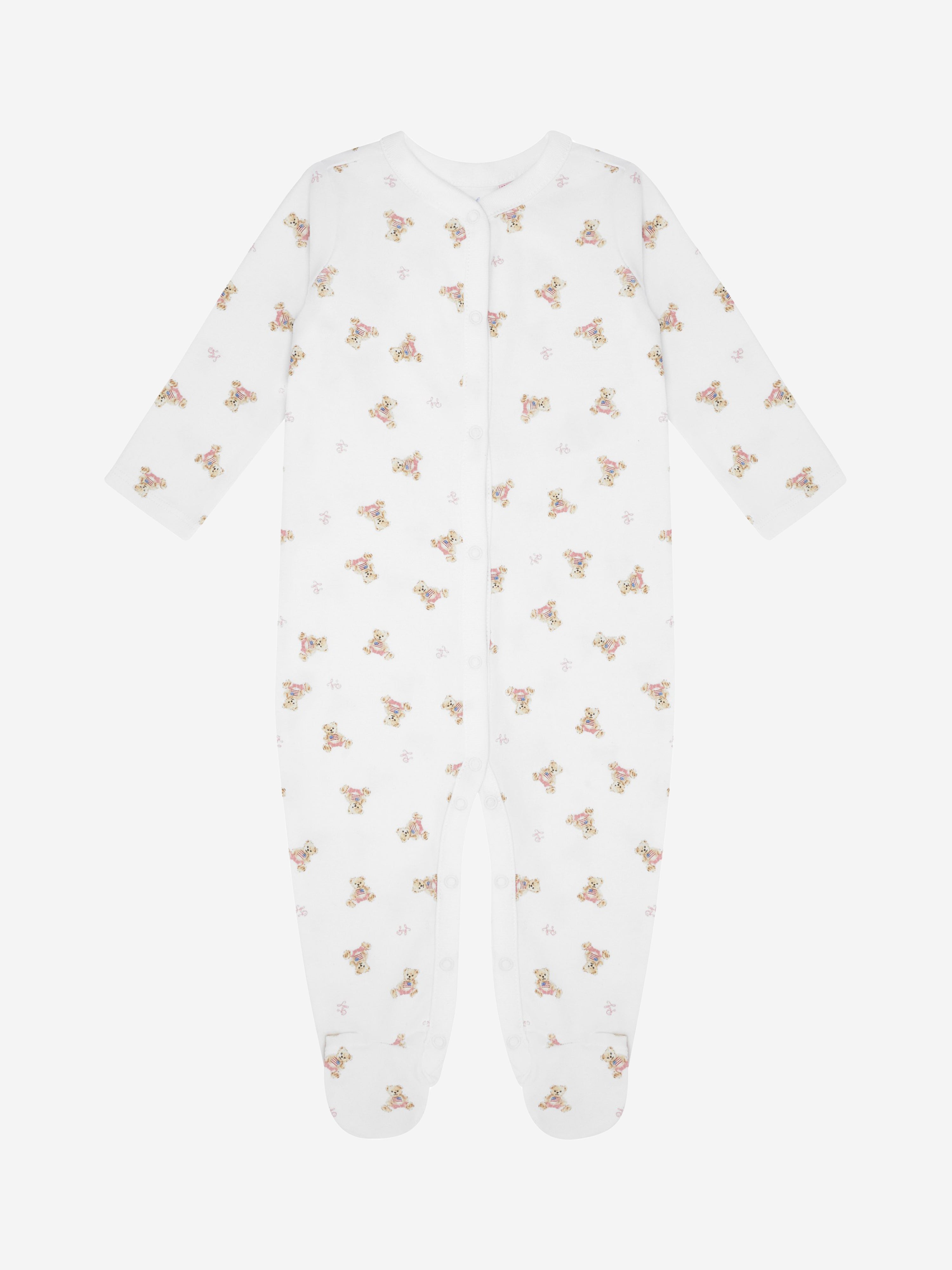 Baby Girls Bear Print Babygrow