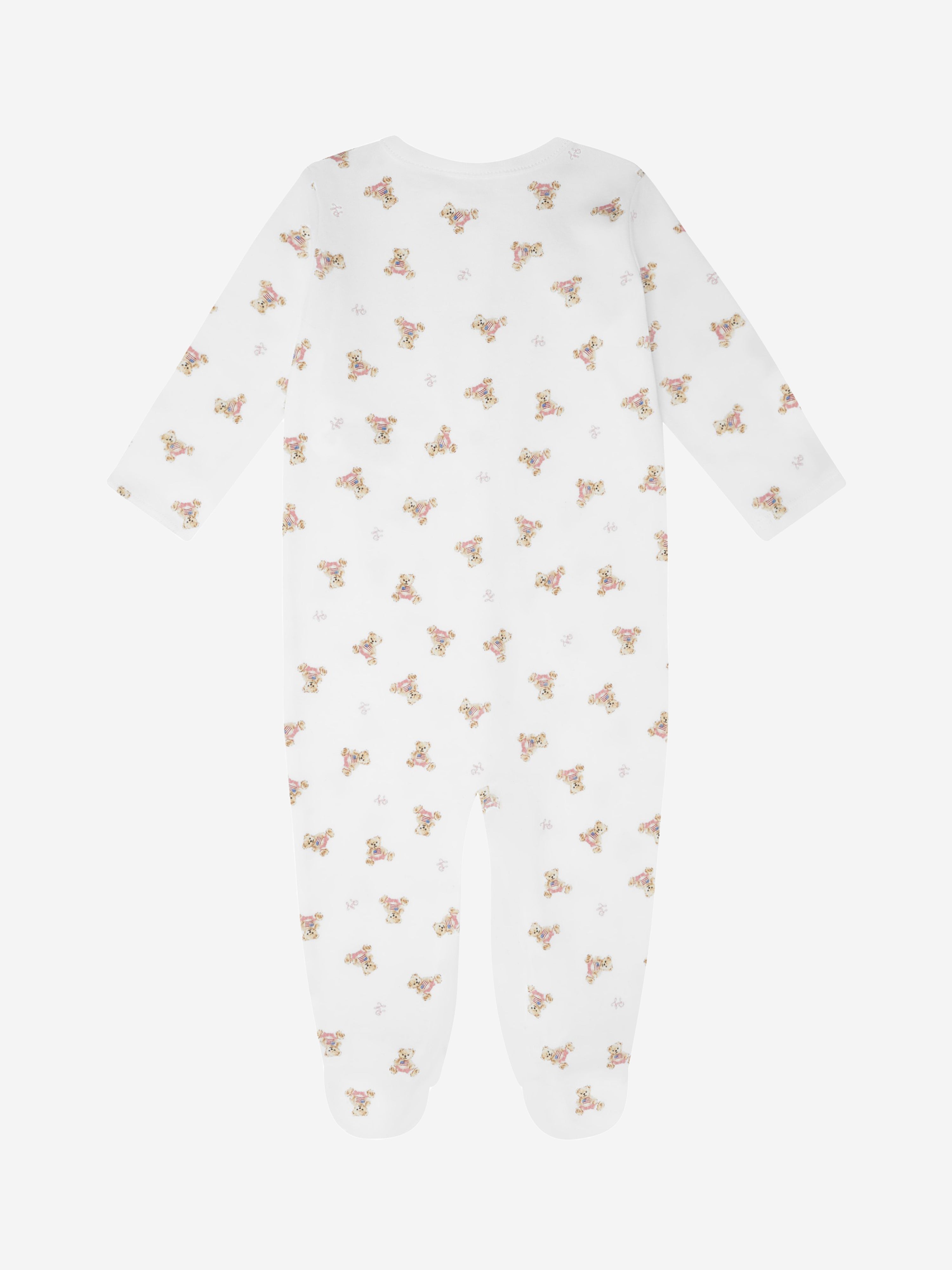 Baby Girls Bear Print Babygrow