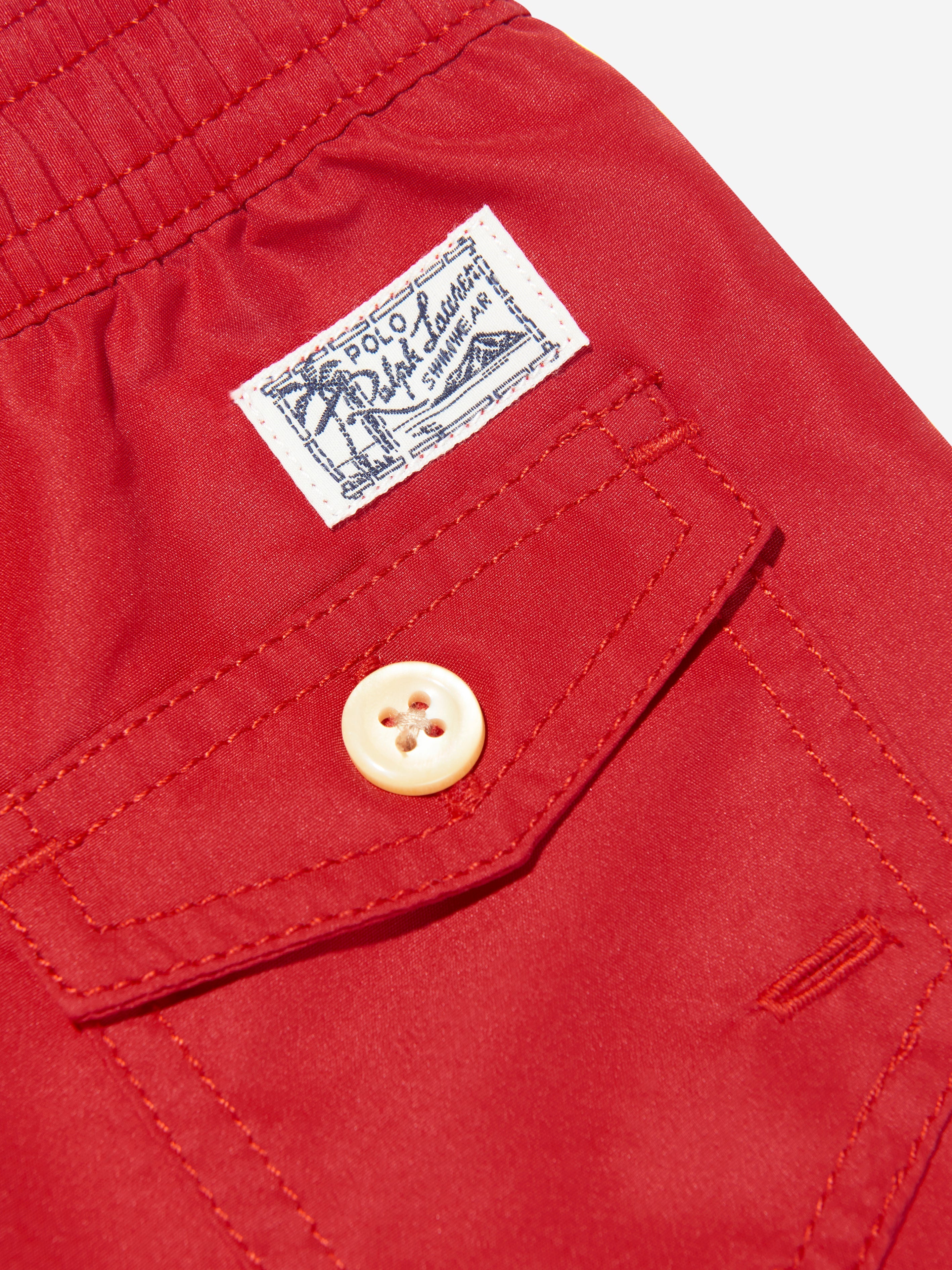 Boys Logo Swim Shorts in Red