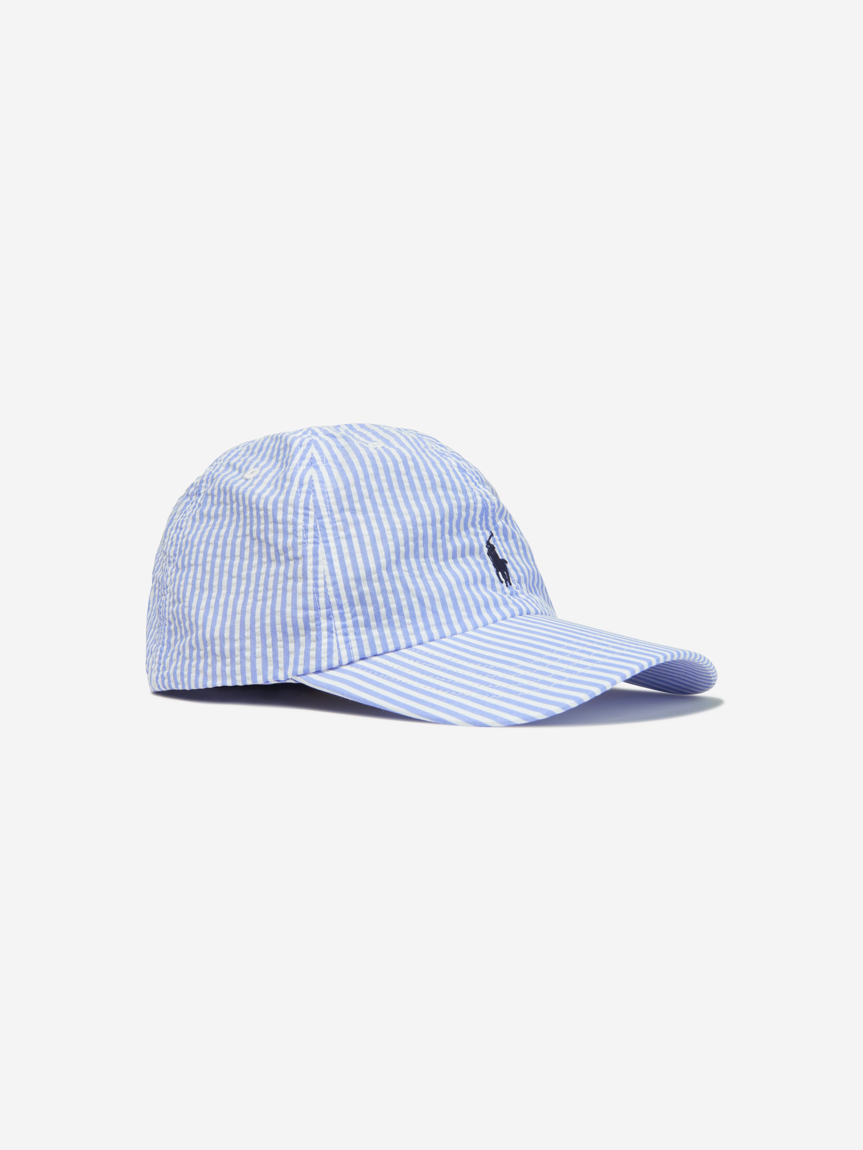 Boys Striped Logo Cap in Blue