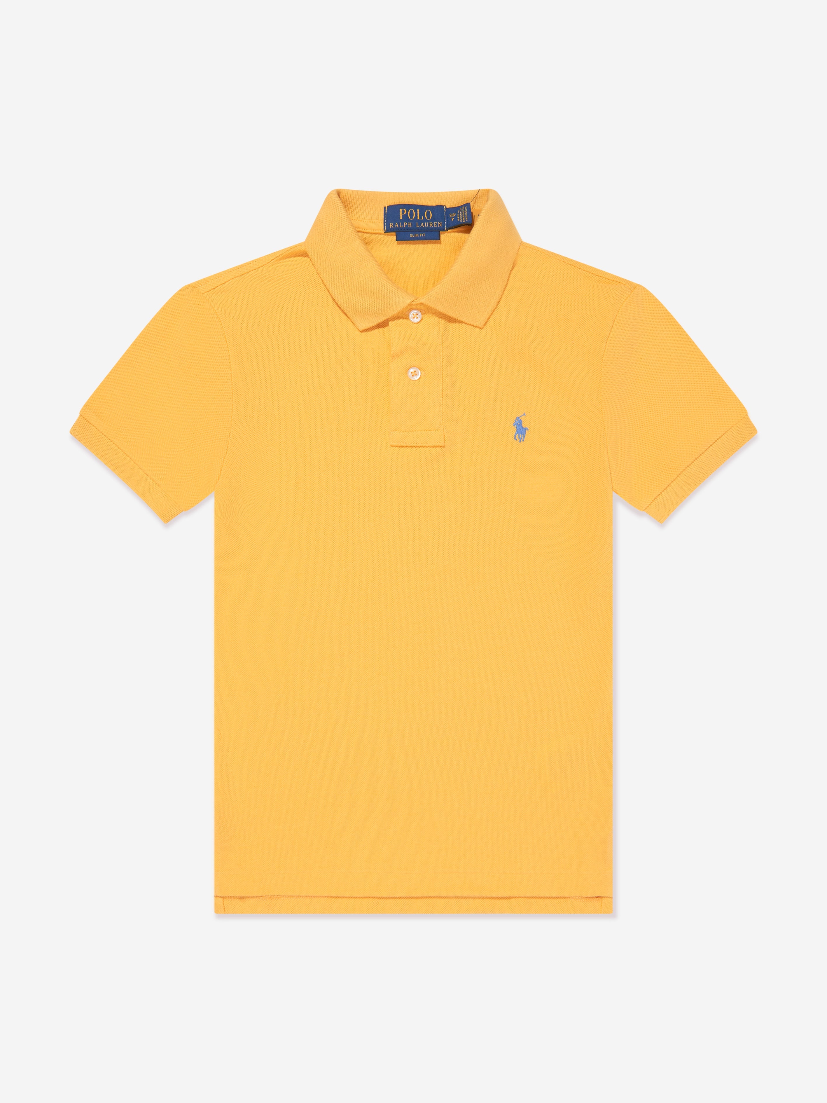 Boys Slim Fit Polo Shirt in Yellow