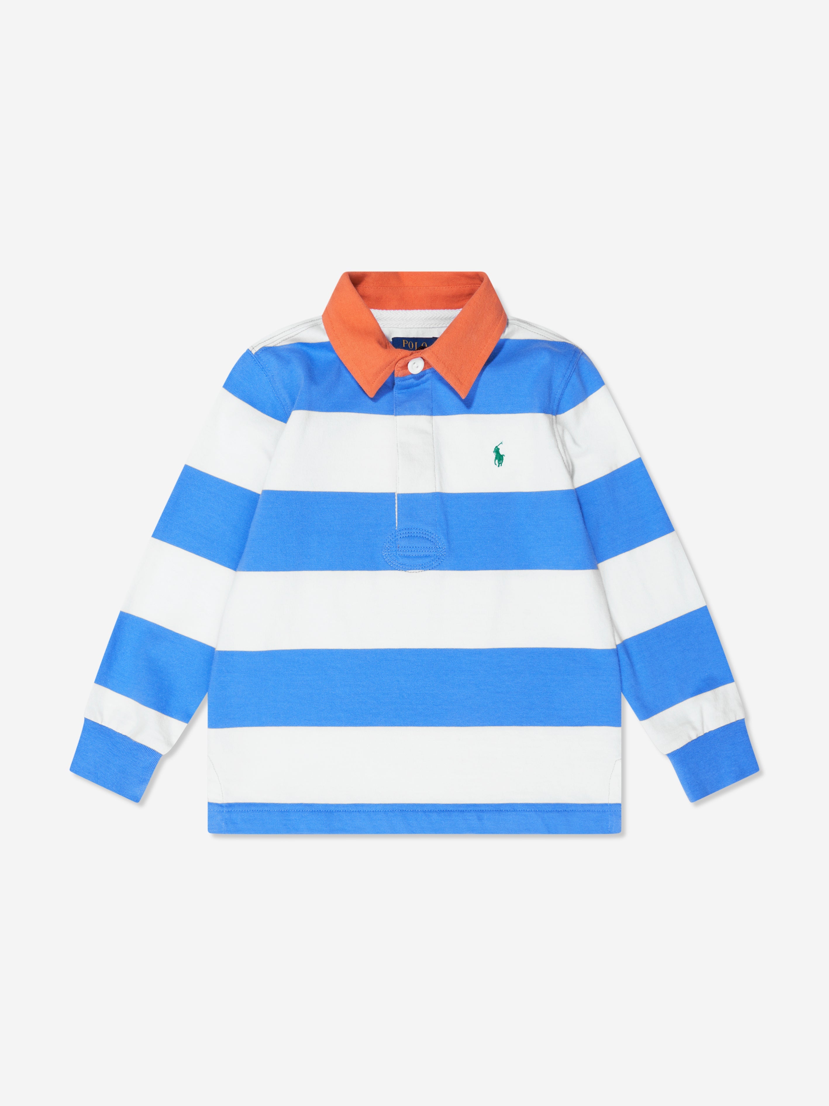 Boys Striped Rugby Shirt in Blue