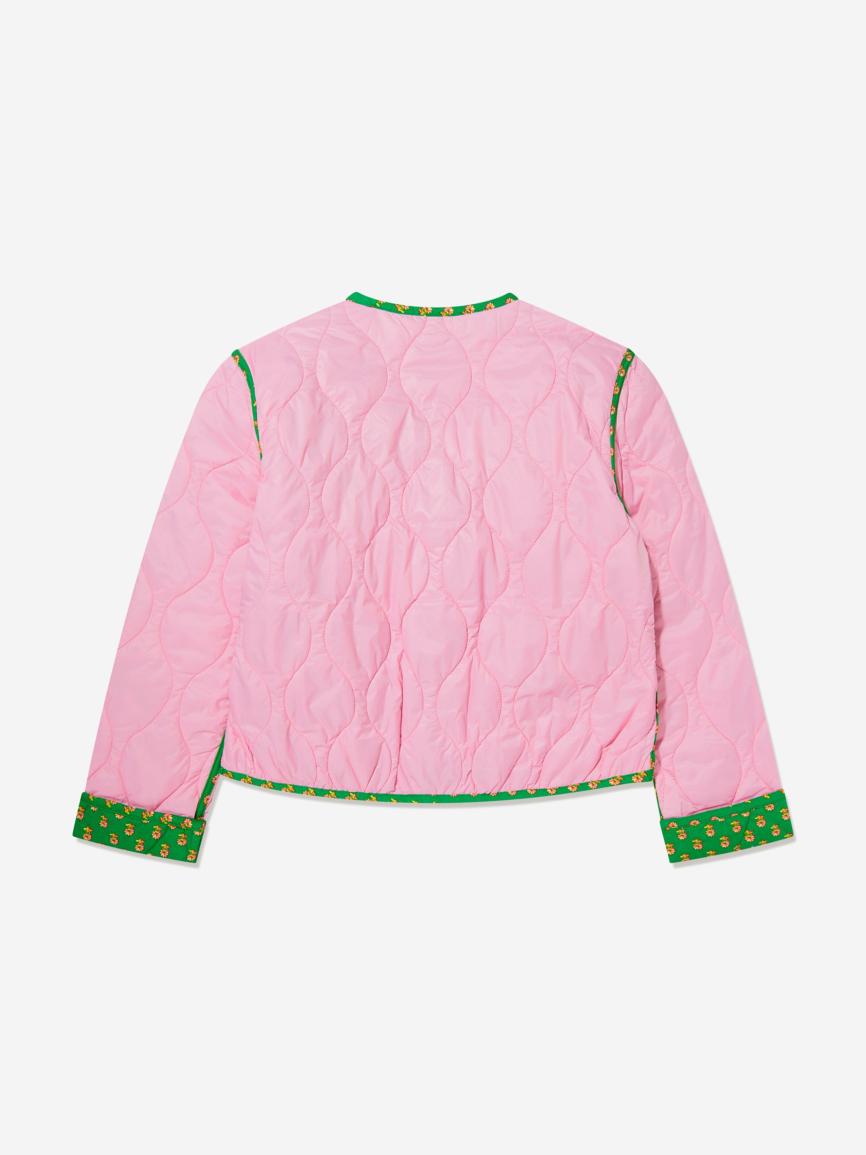 Girls Reversible Quilted Jacket in Pink