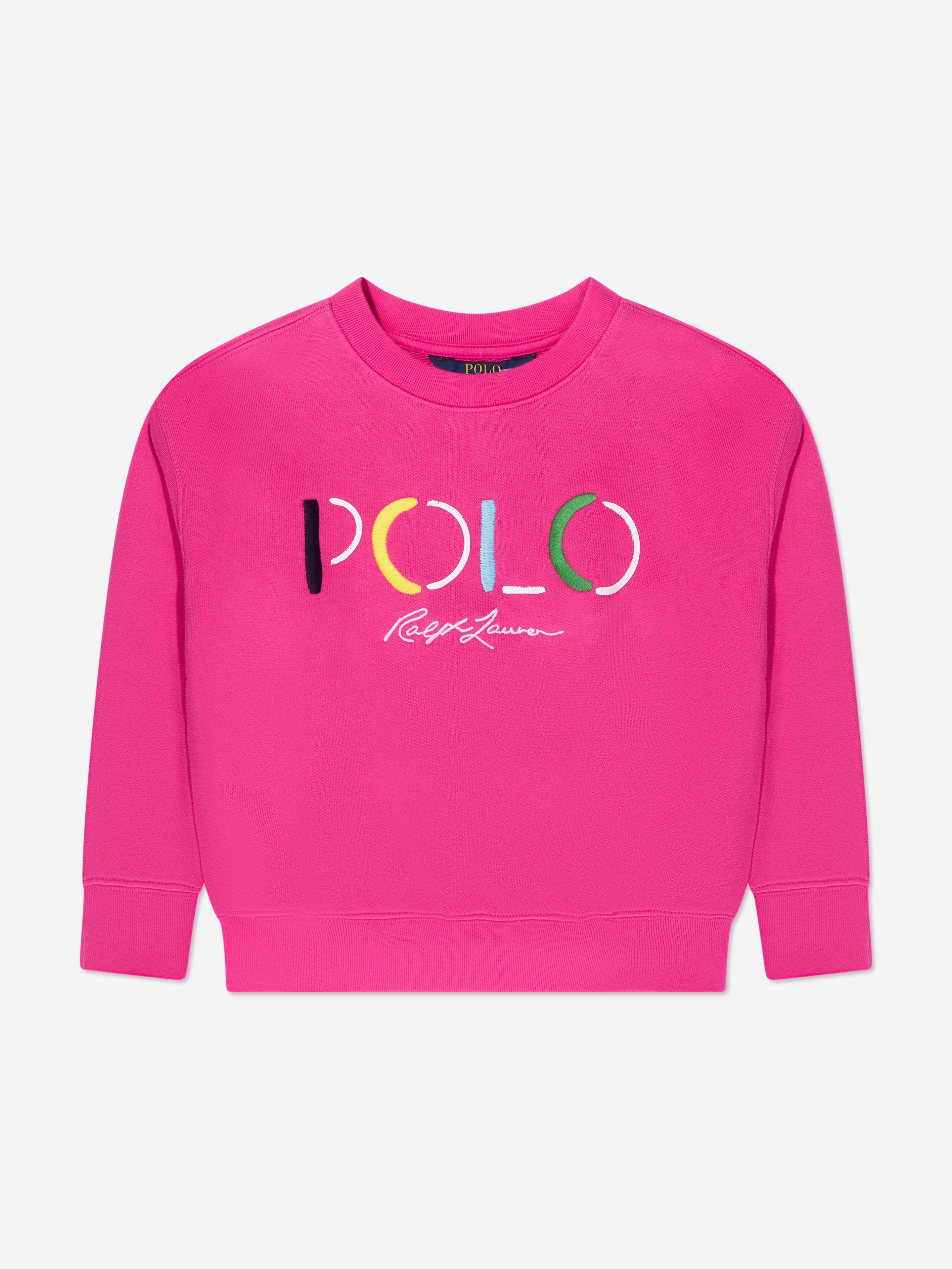 Girls Polo Sweatshirt in Pink