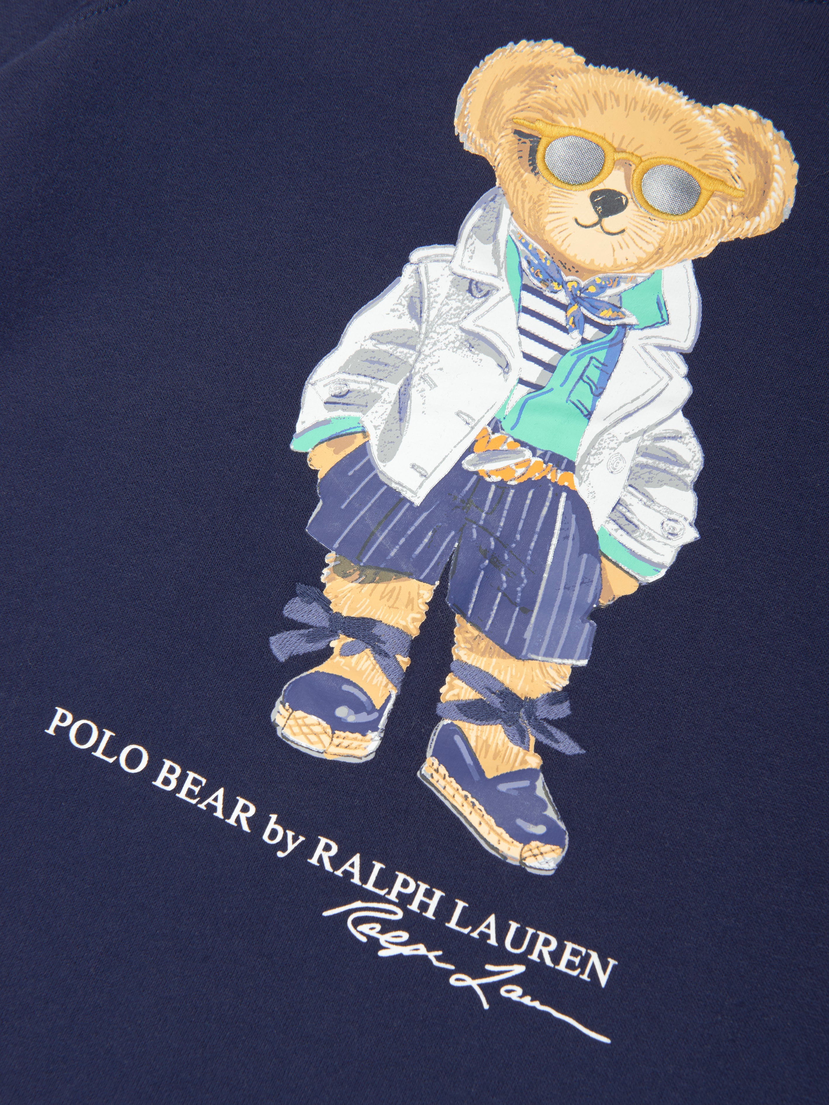 Girls Bear Sweater Dress in Navy