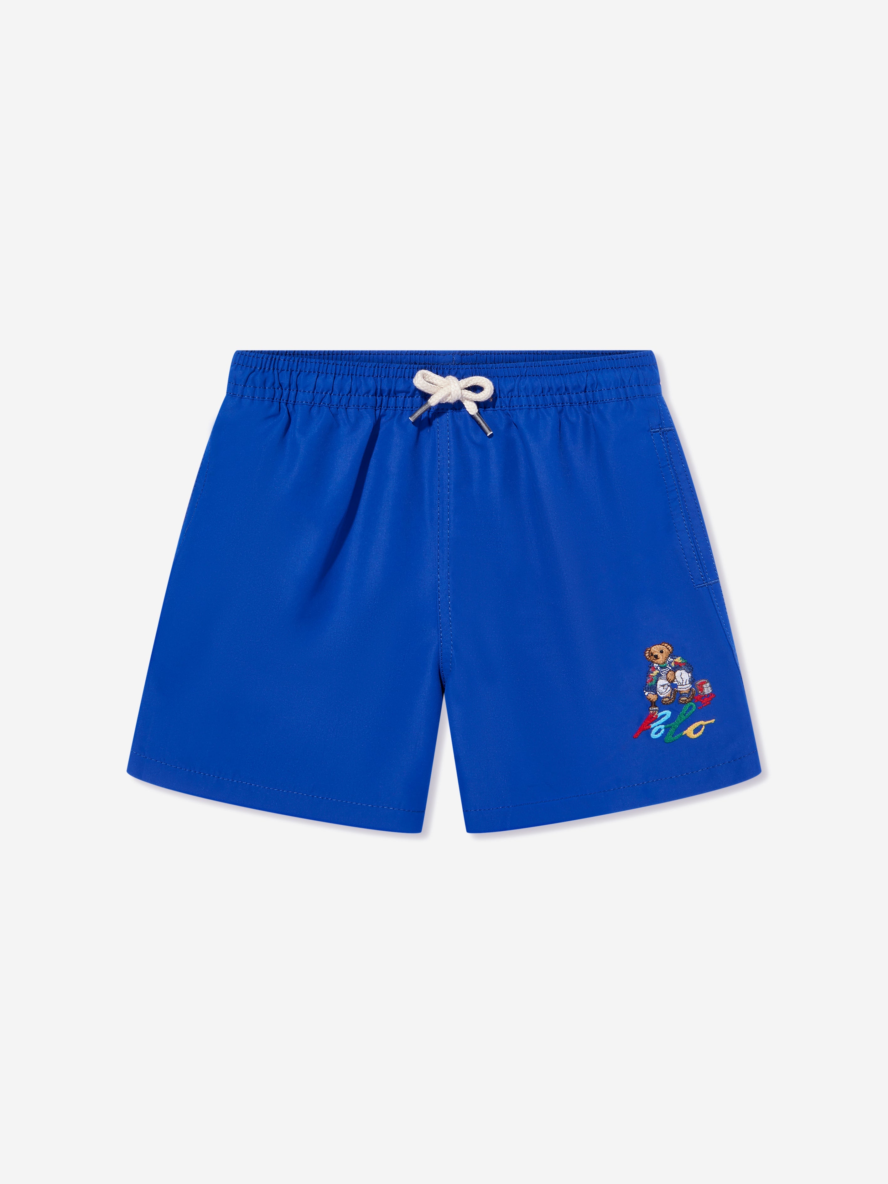 Boys Polo Bear Swim Shorts in Blue