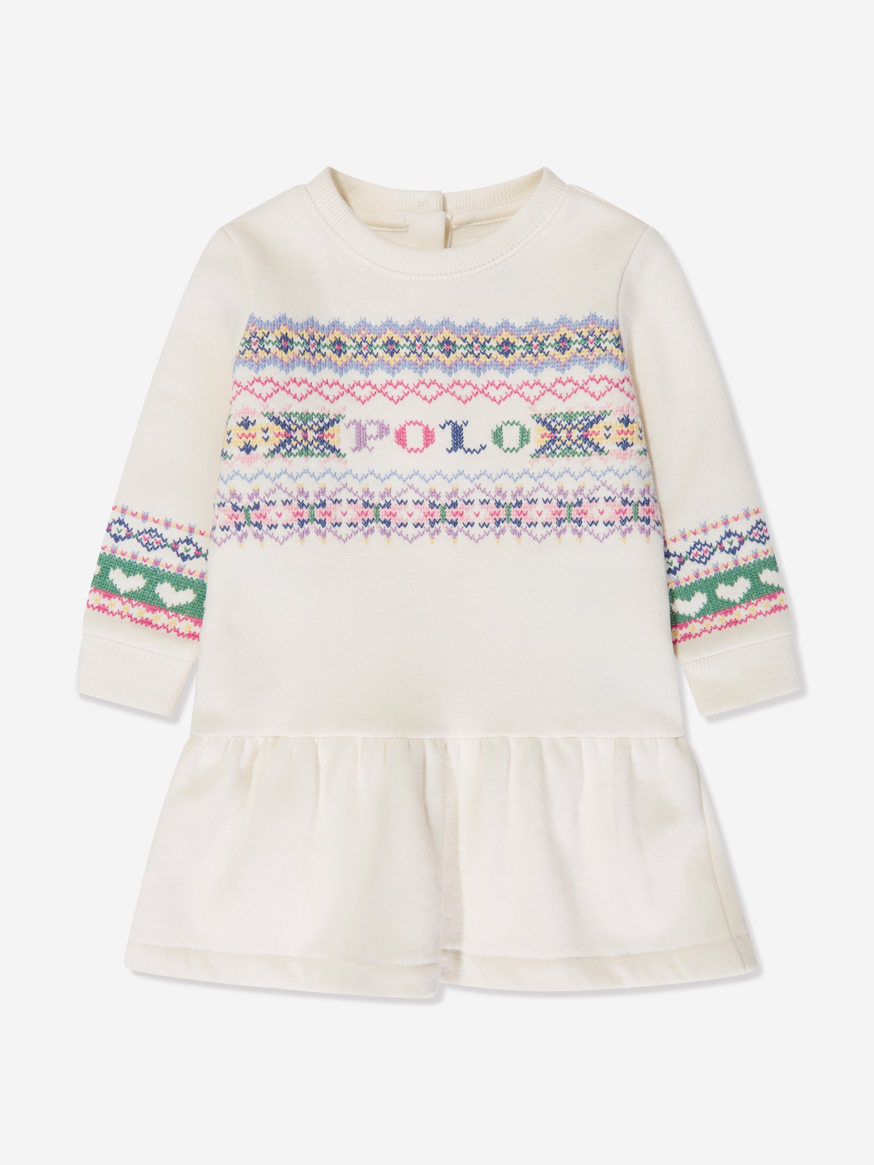 Baby Girls Fairisle Dress in Ivory