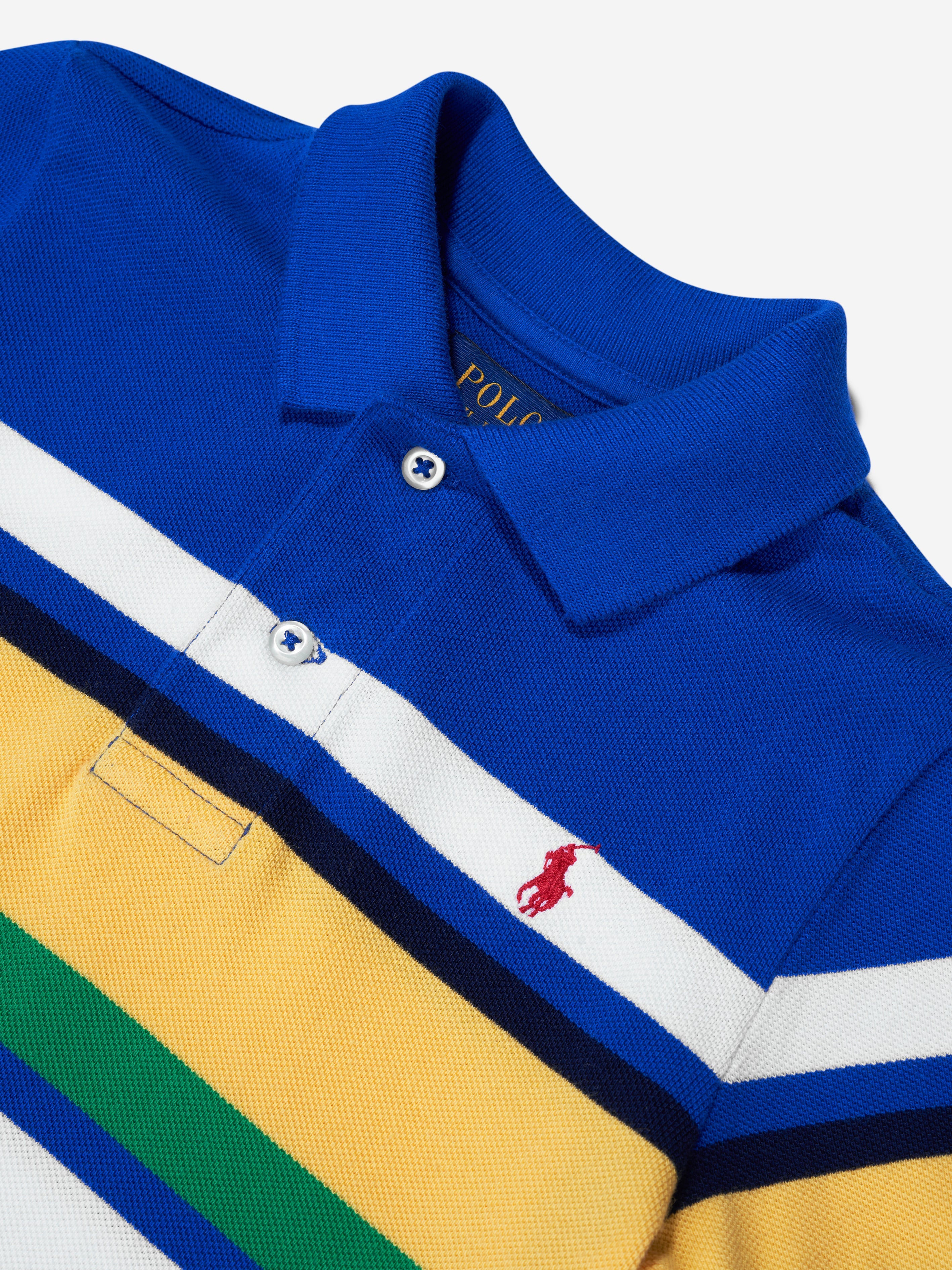 Boys Striped Polo Shirt in Multicolour