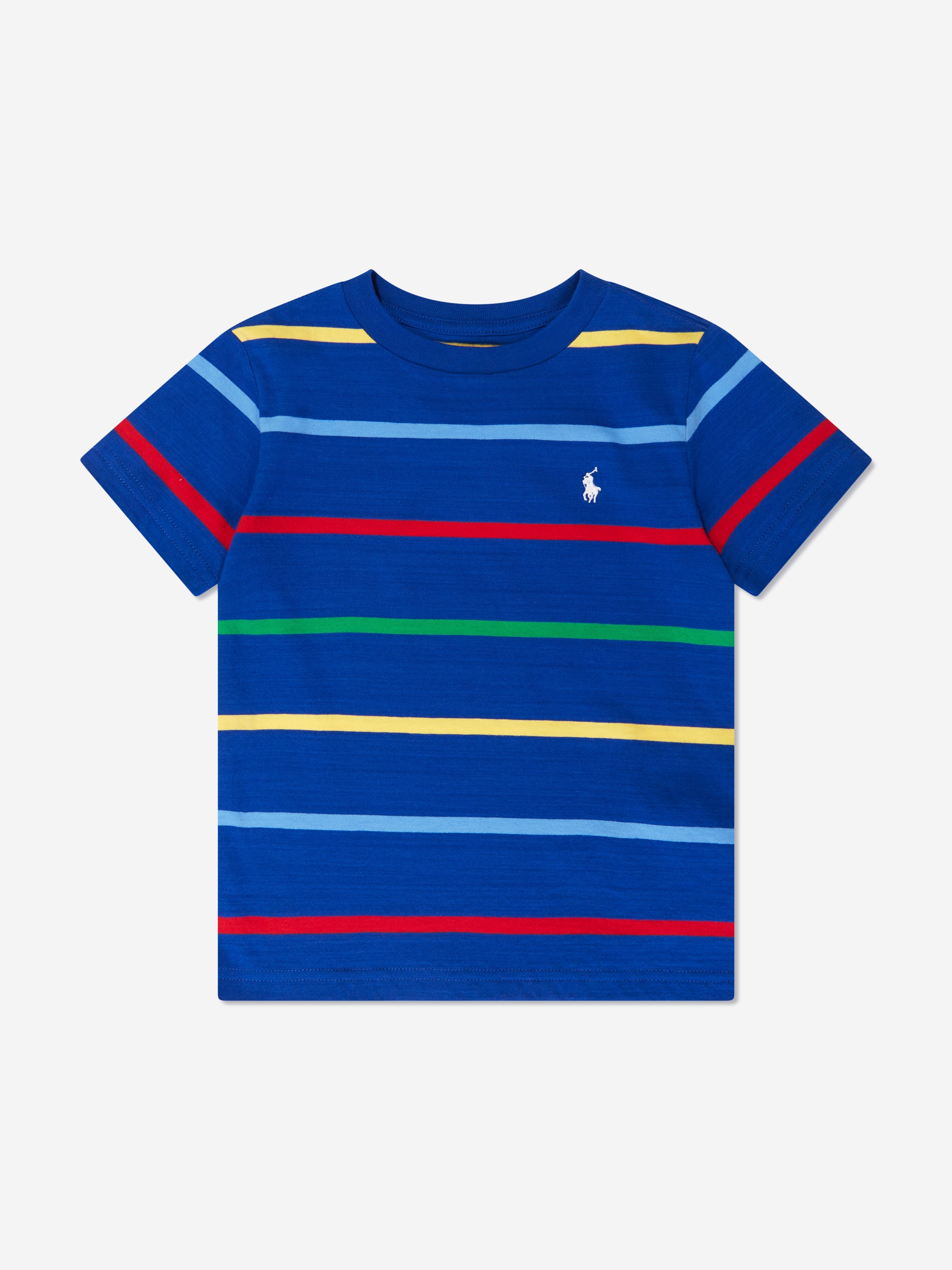 Boys Striped Logo T-Shirt in Blue