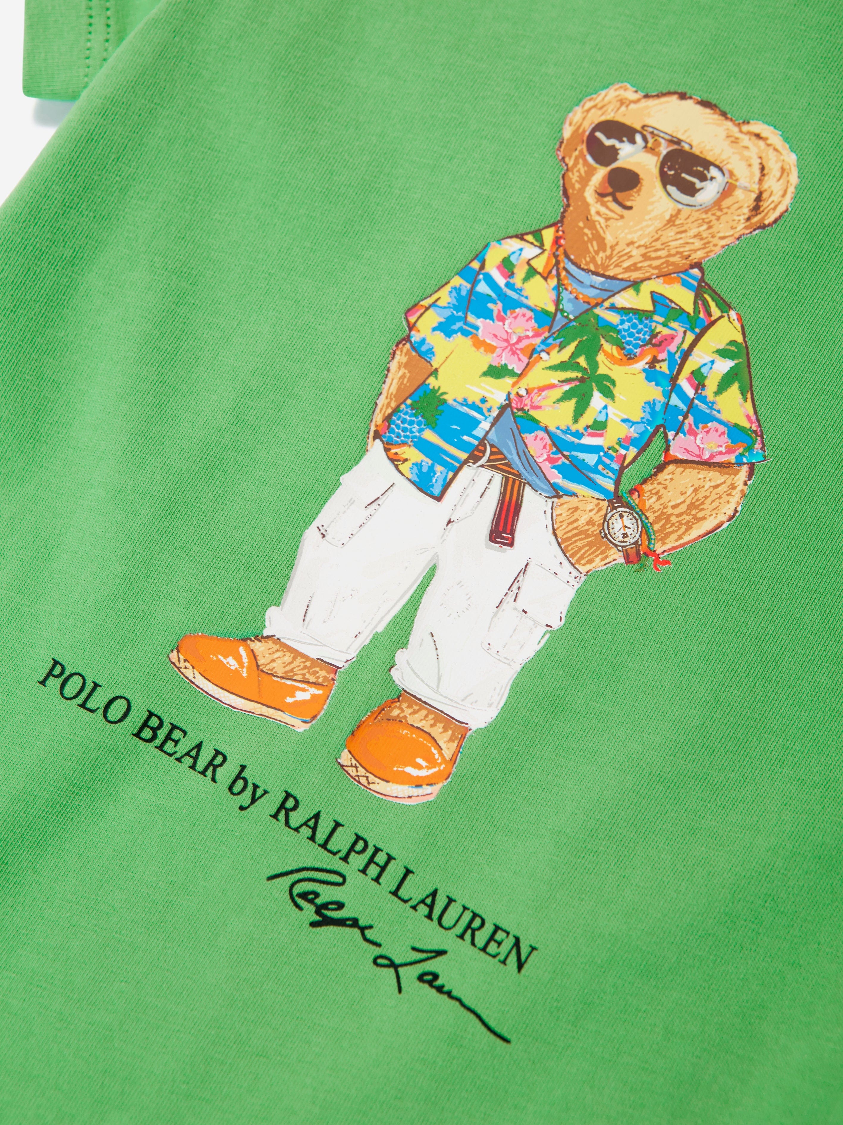 Ralph Lauren Baby Boys Bear Romper in Green