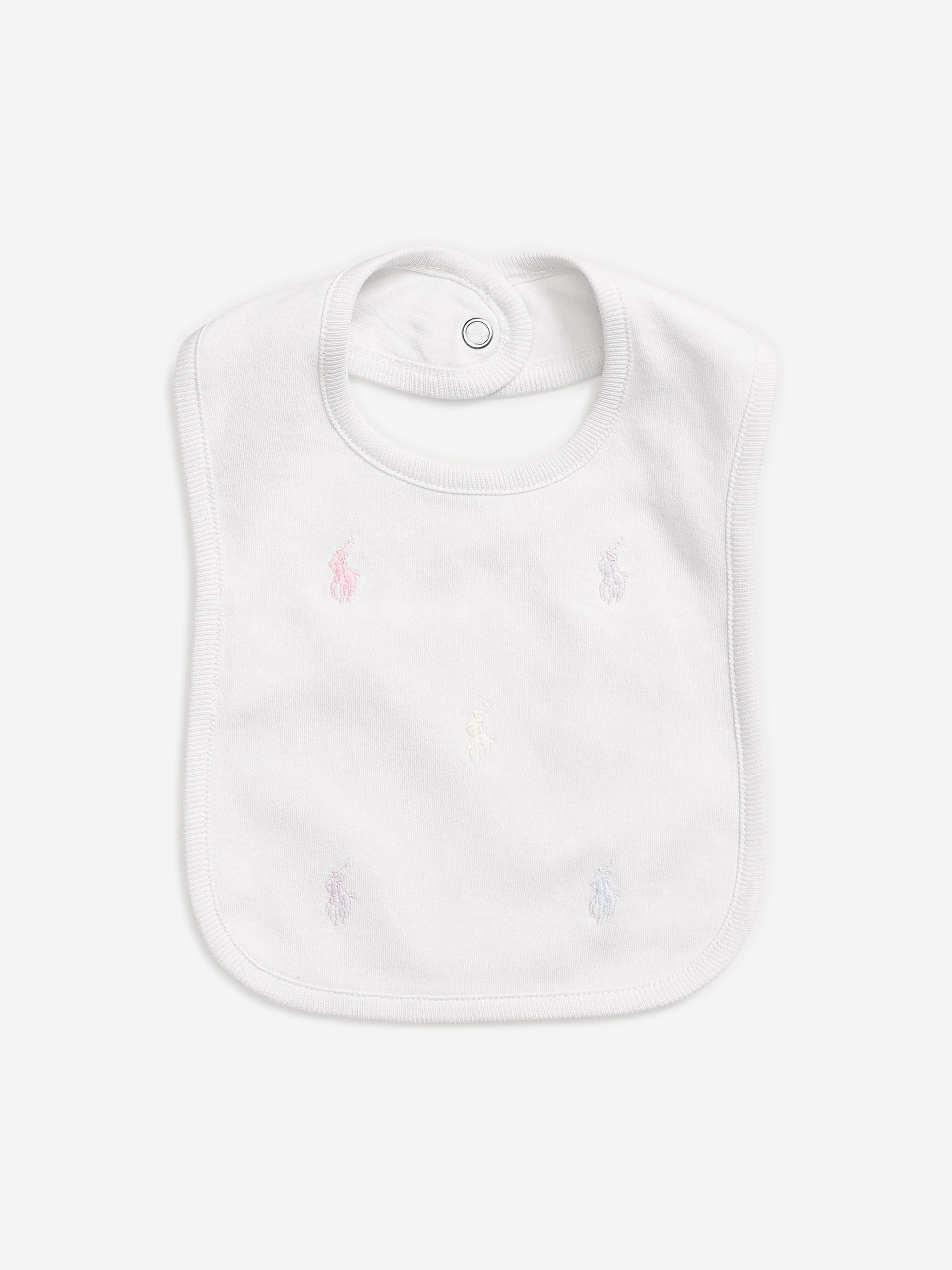 Ralph Lauren Baby Girls Logo Bib in White