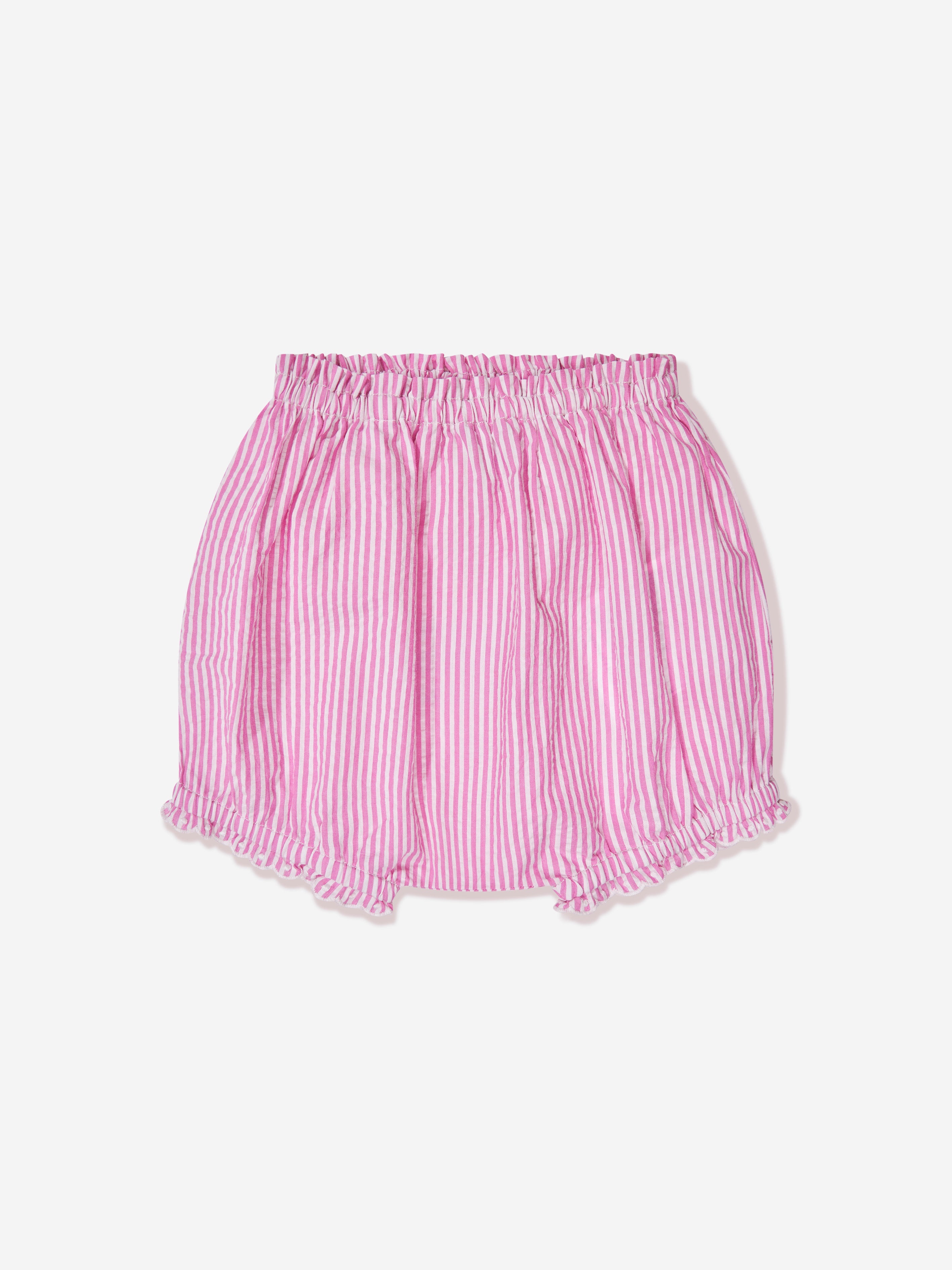 Baby Girls Striped Bloomer Short Set in Pink