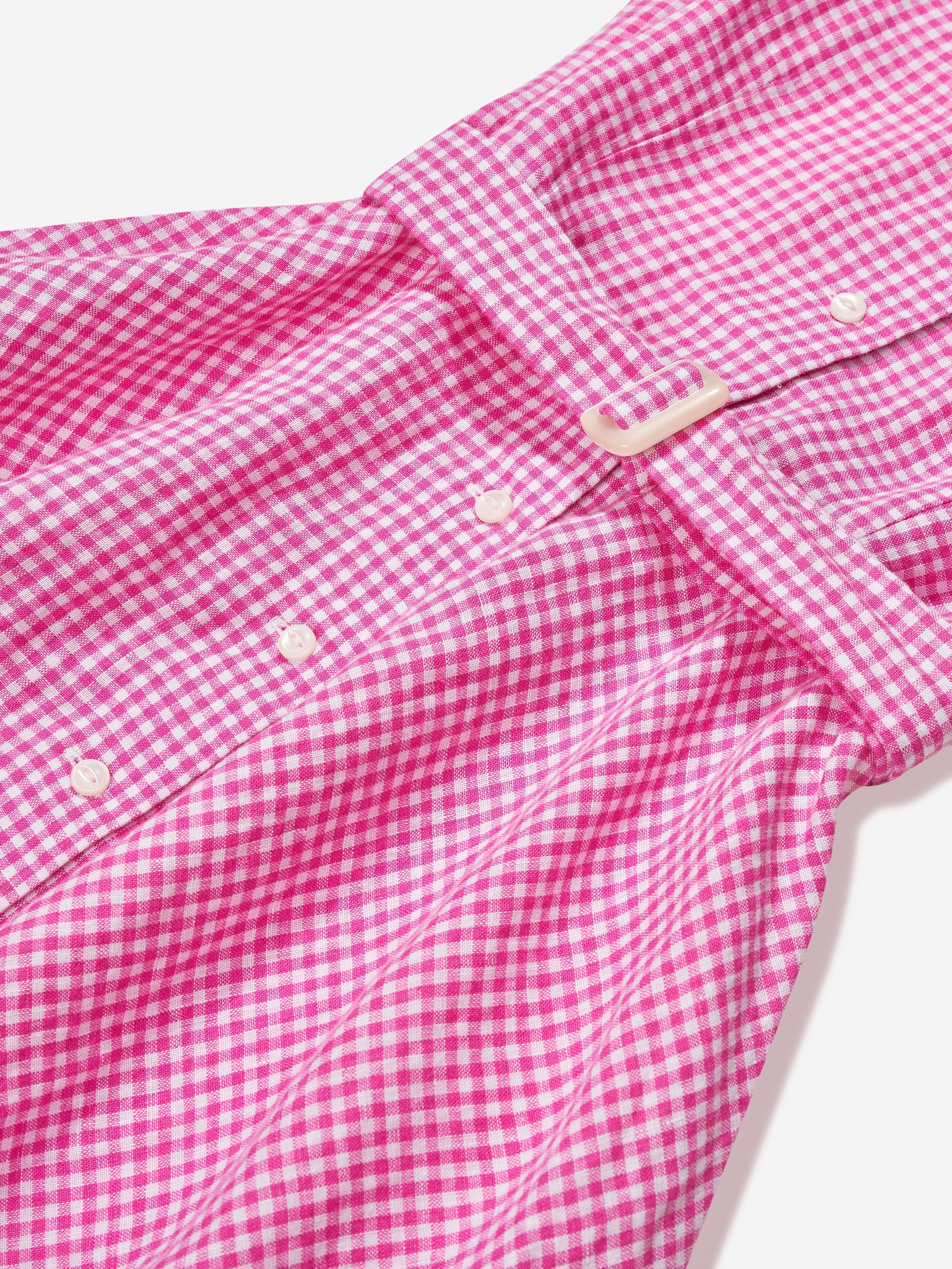 Girls Gingham Shirt Dress in Pink